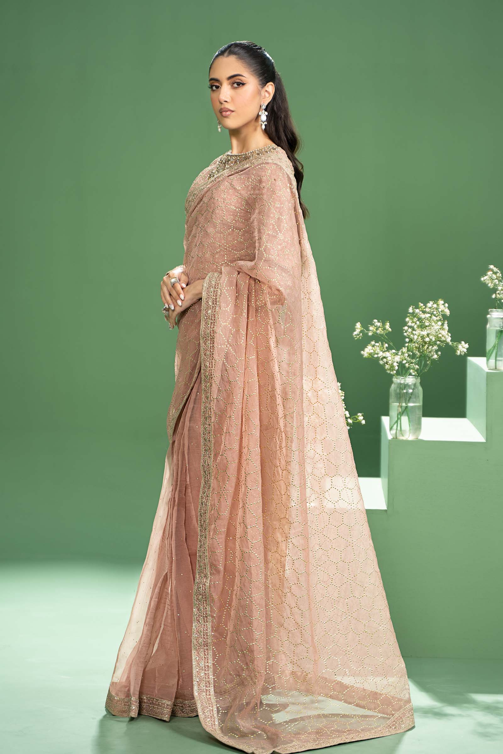 3 Piece Embroidered Raw Silk Suit - Image 6
