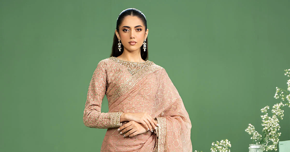 3 Piece Embroidered Raw Silk Suit - Image 8