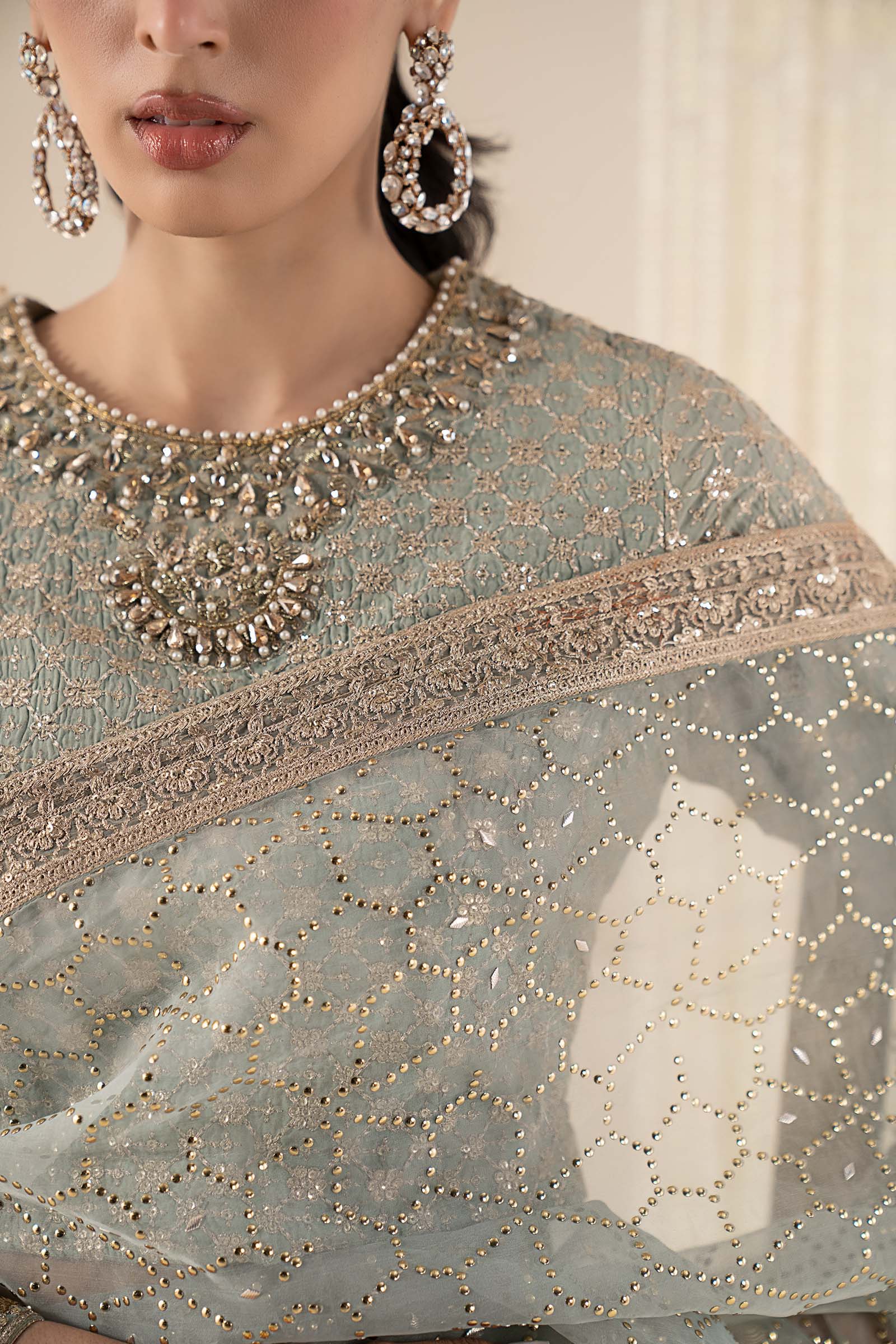 3 Piece Embroidered Raw Silk Suit - Image 4