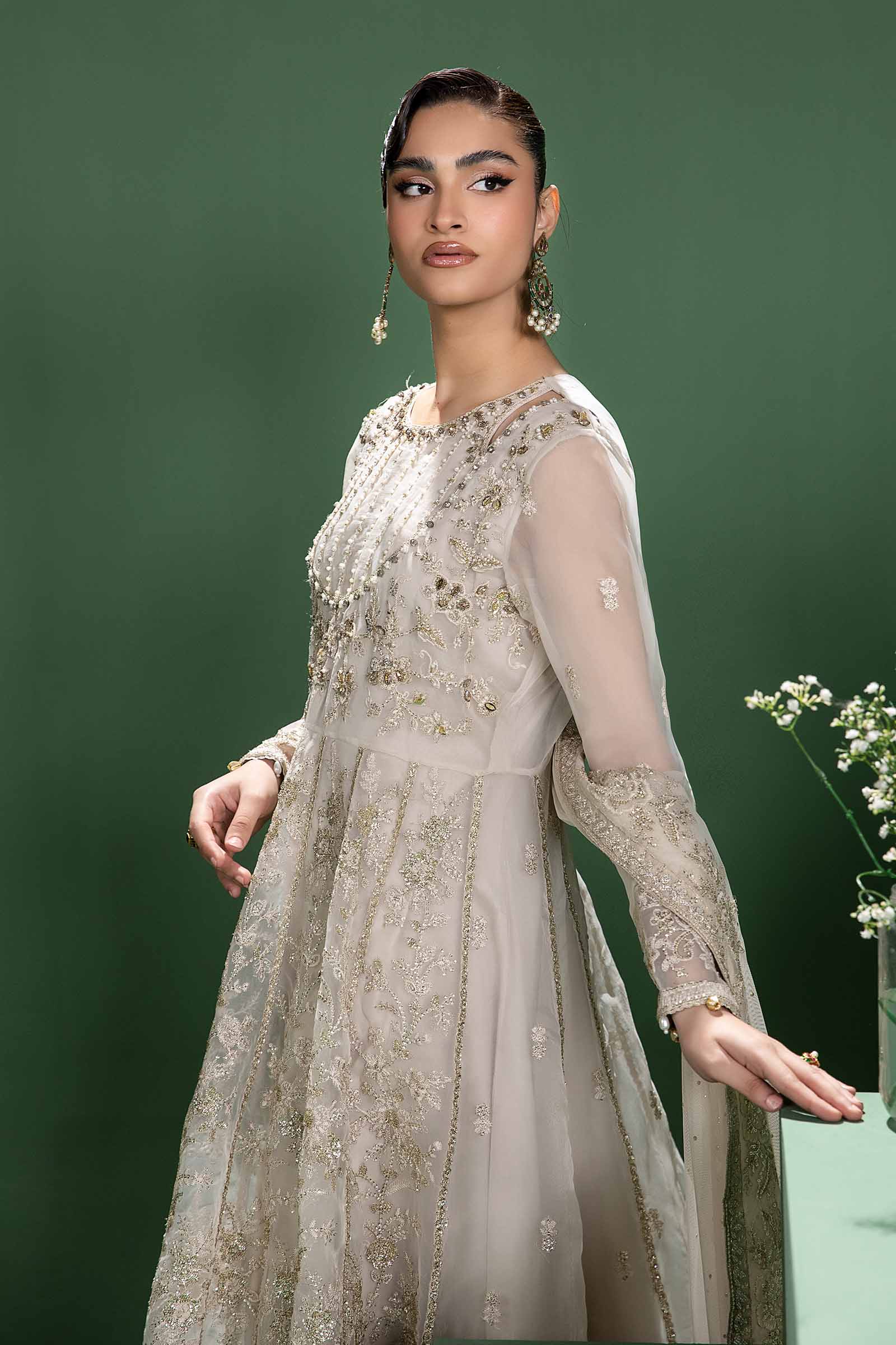 3 Piece Embroidered Organza Suit - Image 2