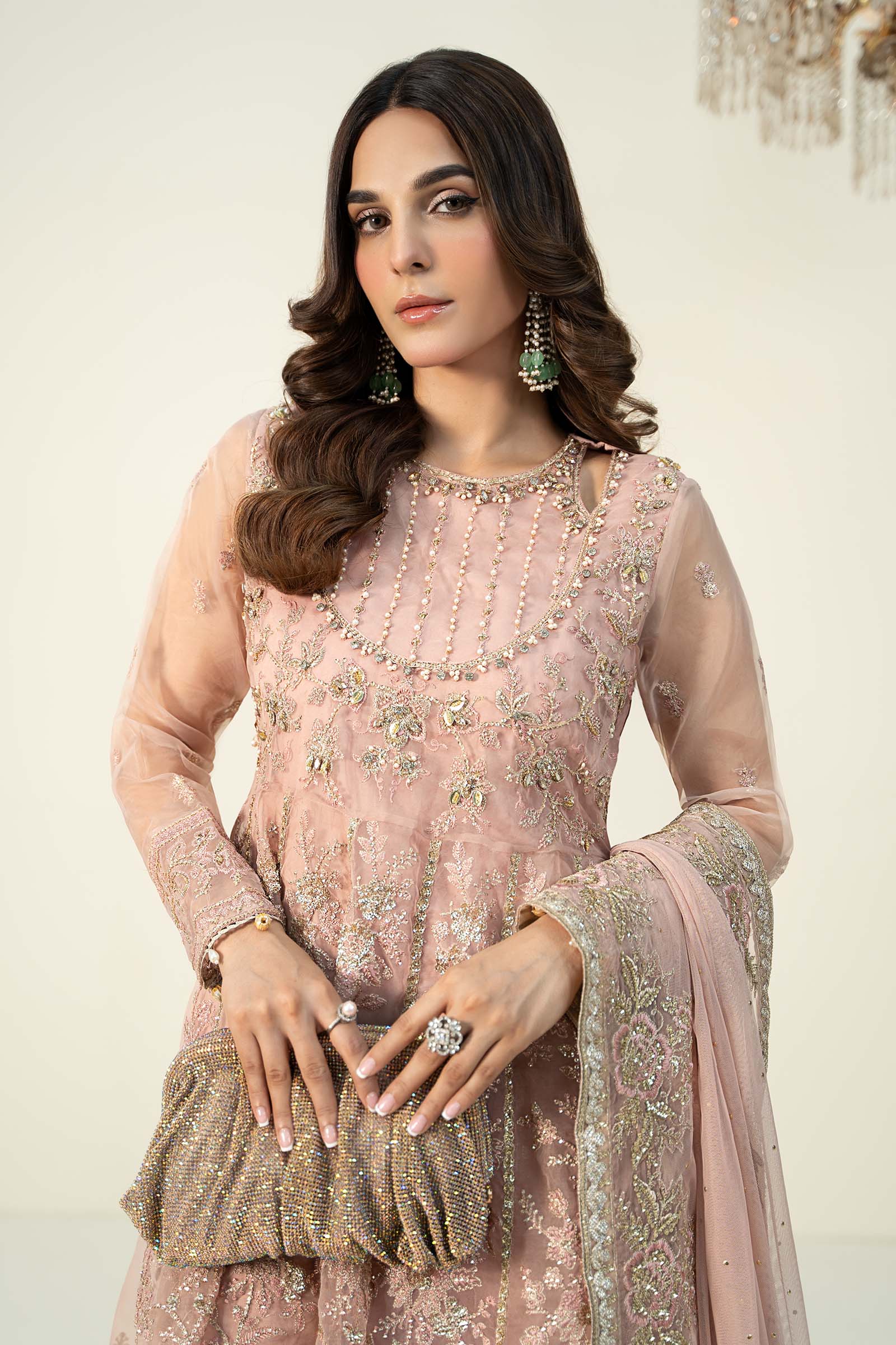 3 Piece Embroidered Organza Suit - Image 2