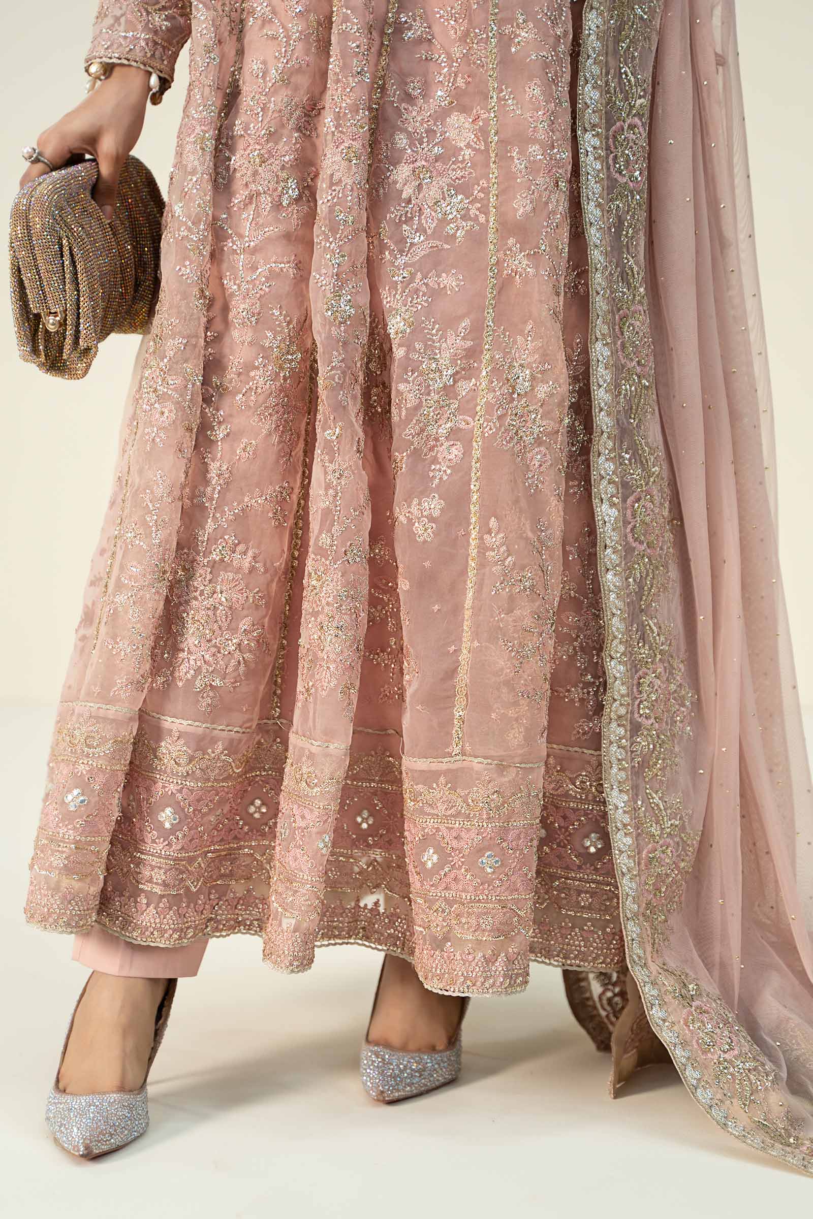 3 Piece Embroidered Organza Suit - Image 4
