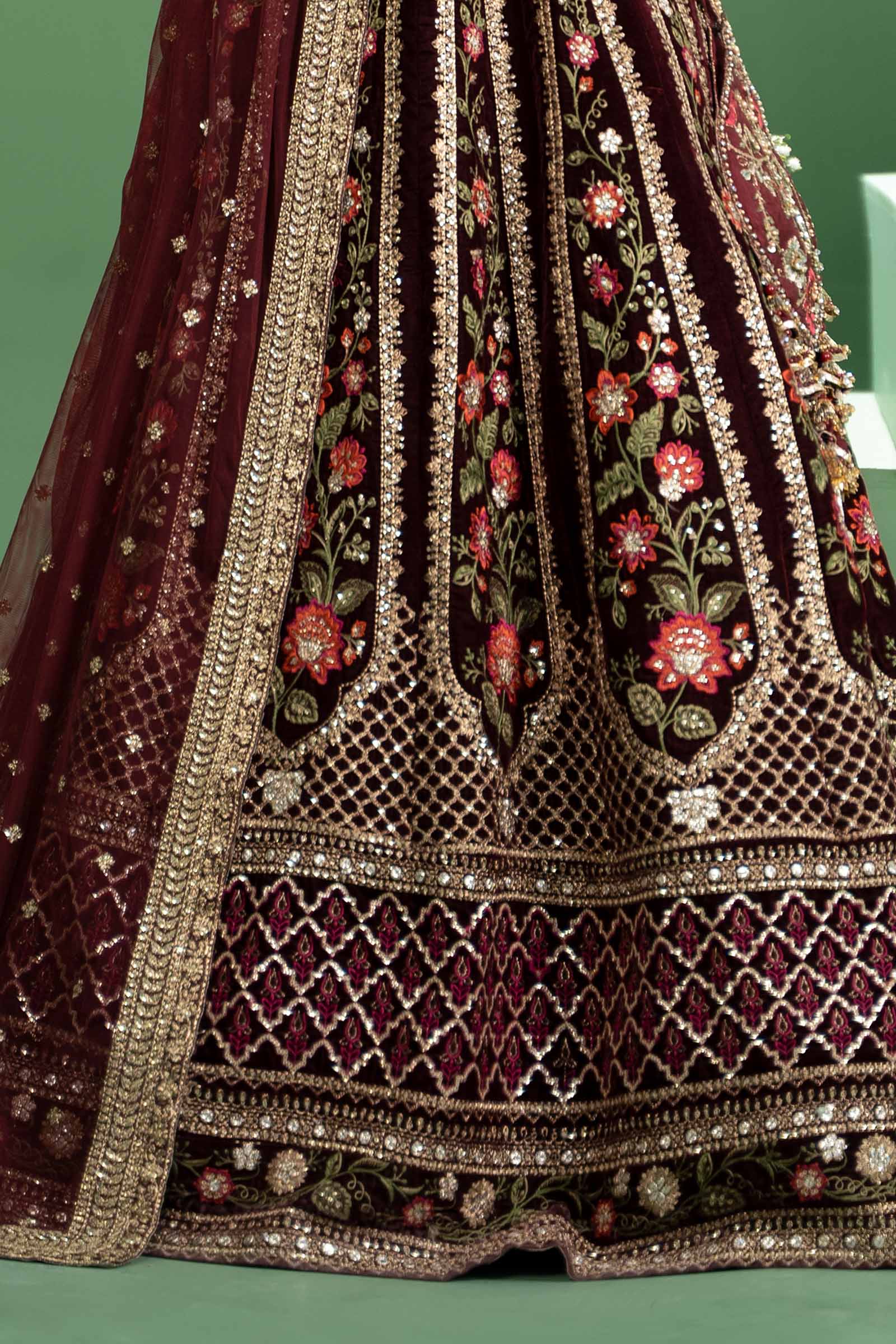3 Piece Embroidered Velvet Suit - Image 3