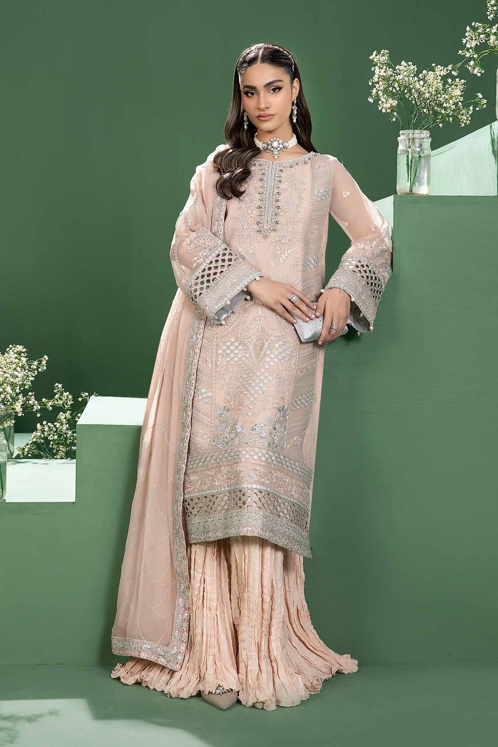 3 Piece Embroidered Organza Suit
