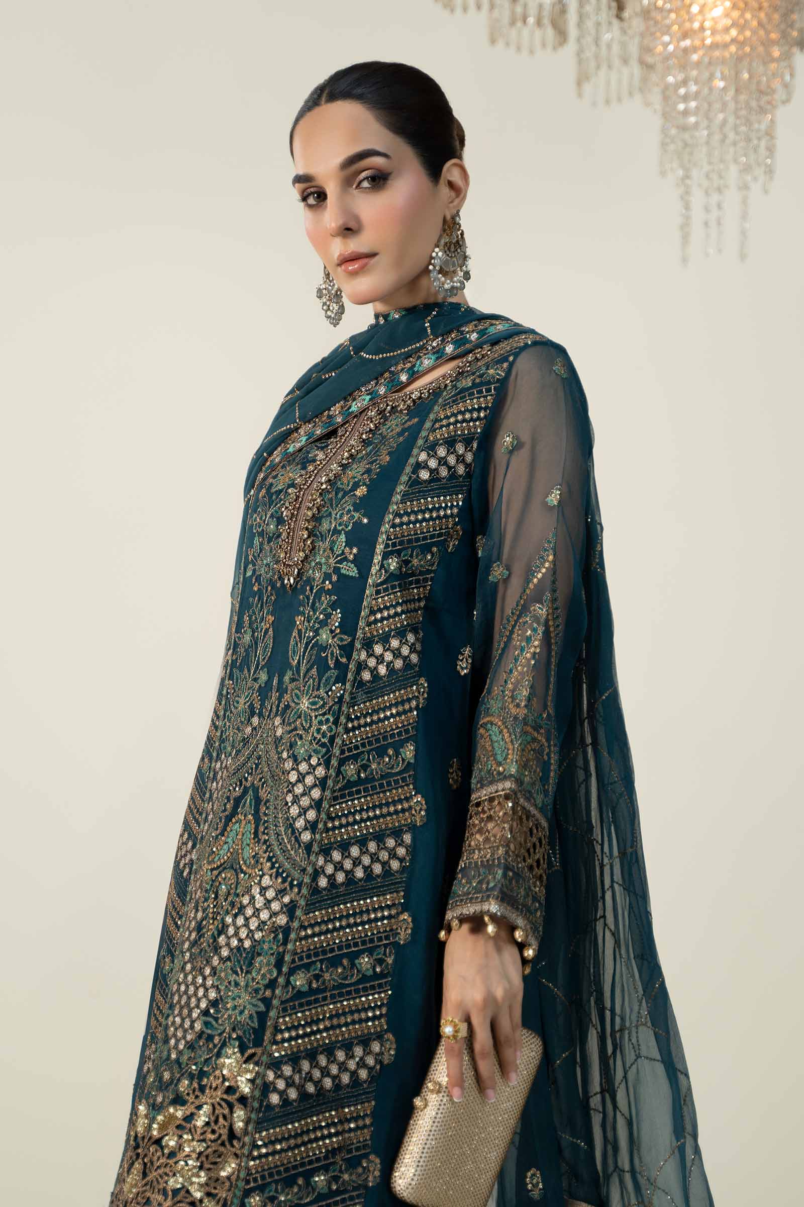 3 Piece Embroidered Organza Suit - Image 2