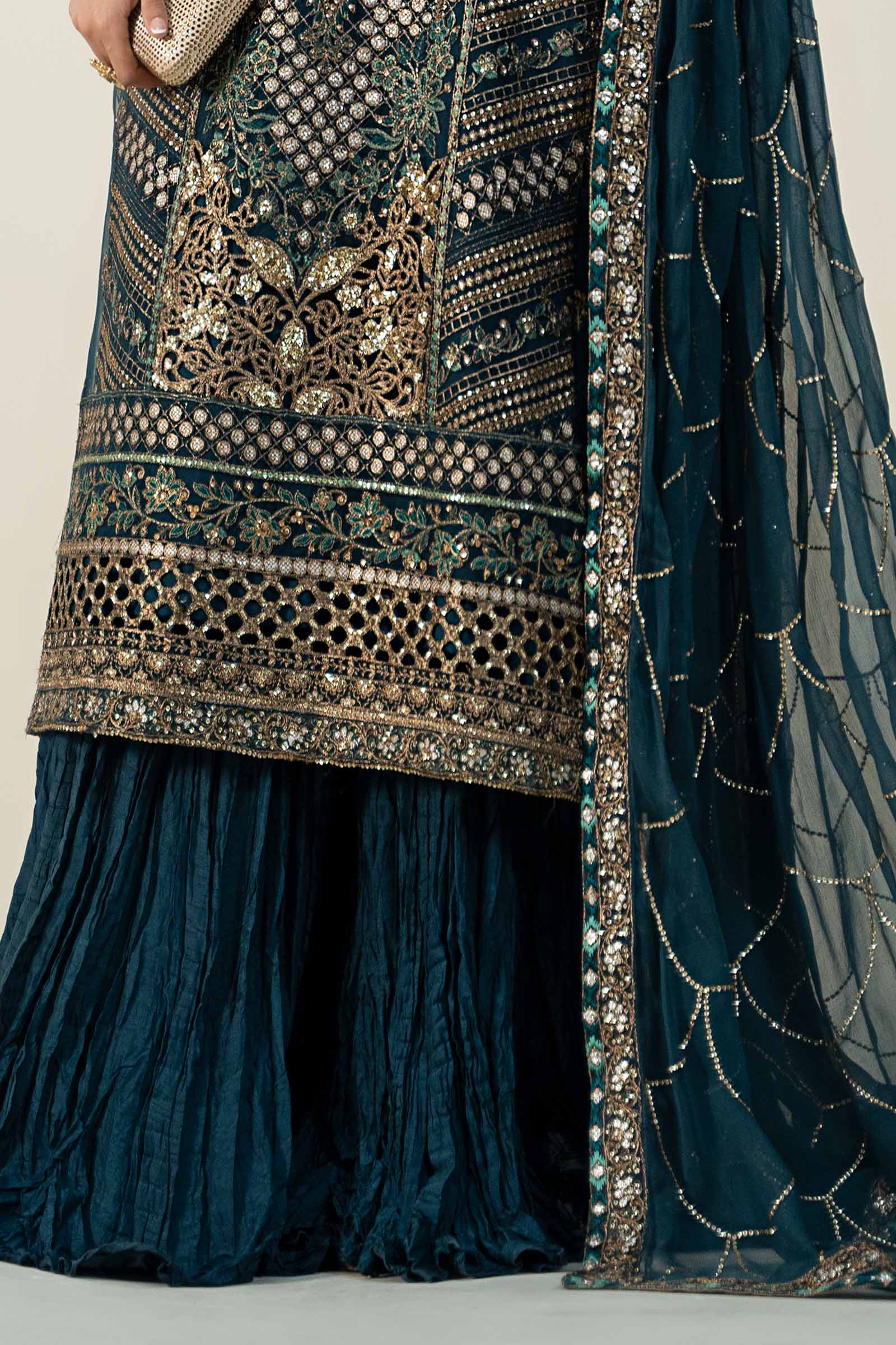 3 Piece Embroidered Organza Suit - Image 3