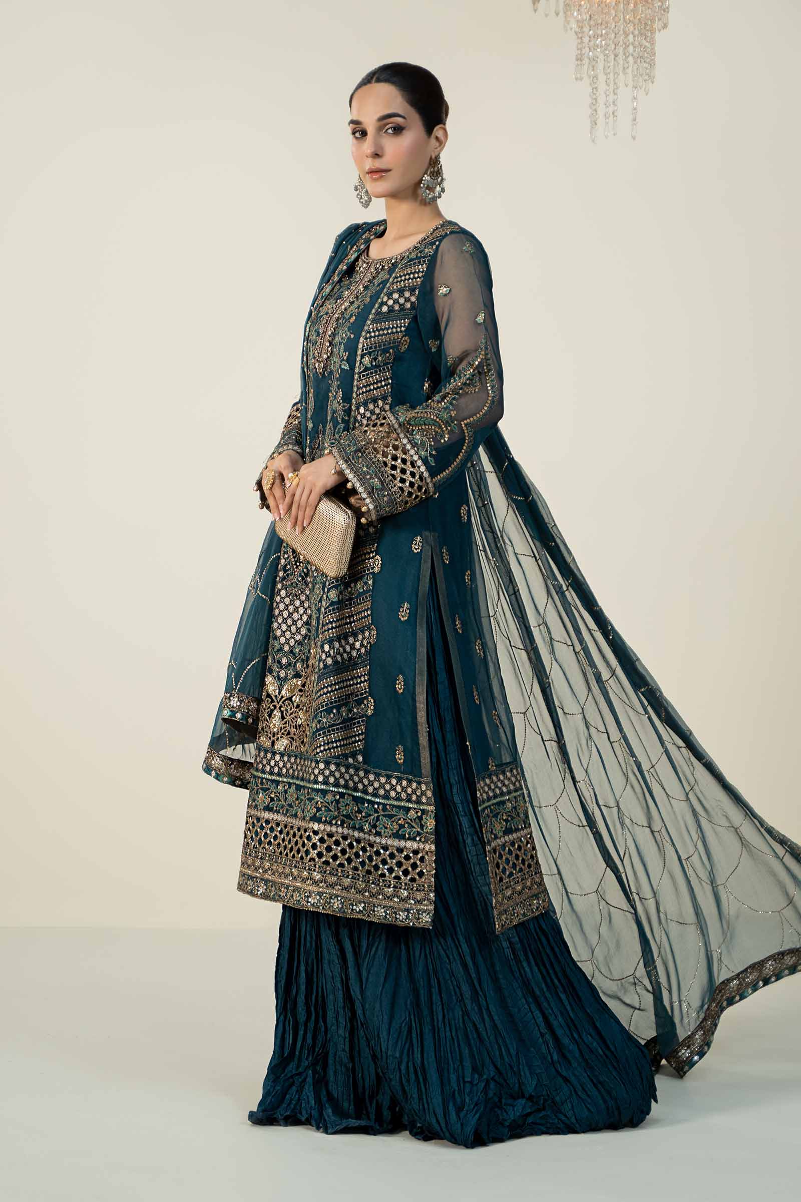 3 Piece Embroidered Organza Suit - Image 5
