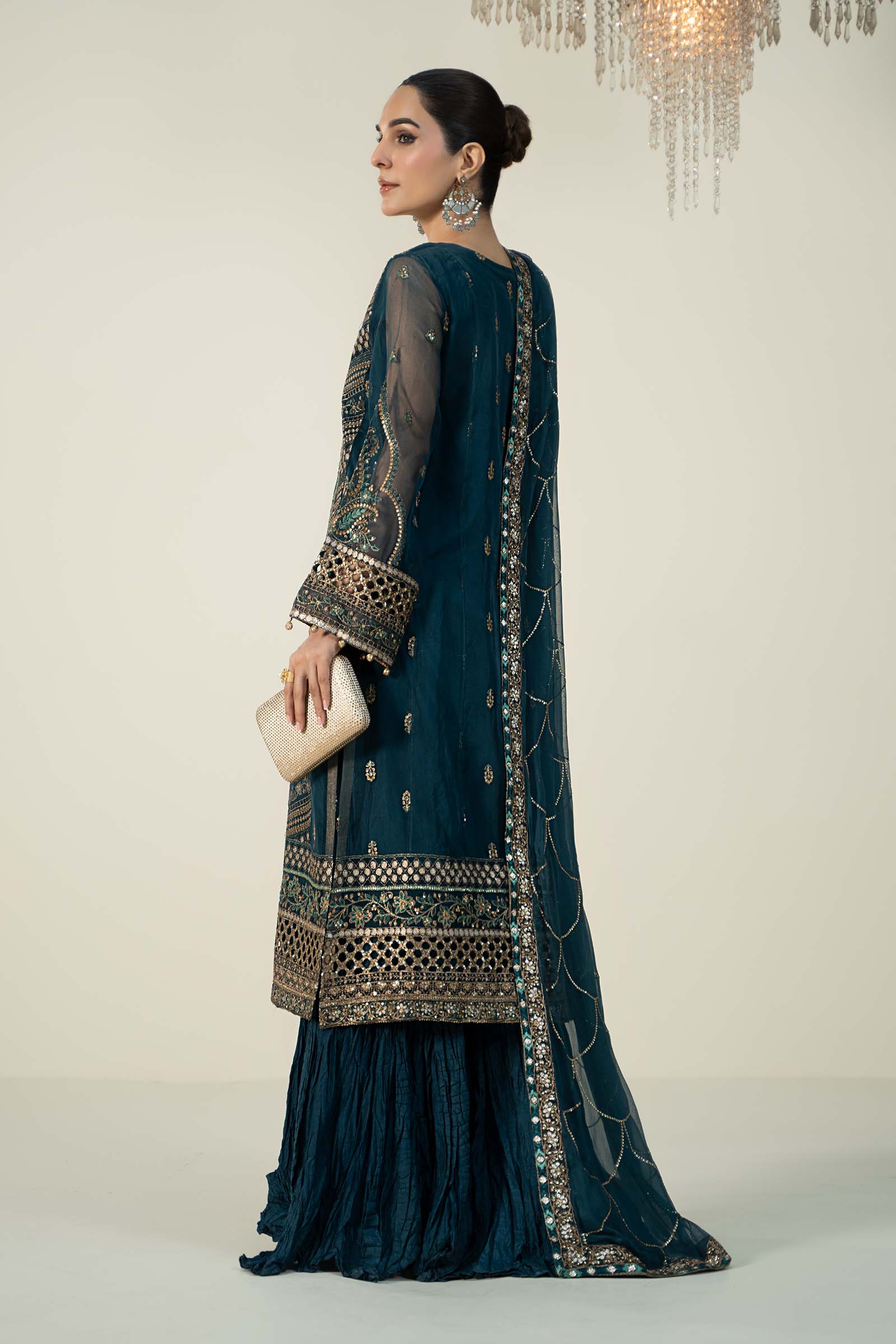 3 Piece Embroidered Organza Suit - Image 6