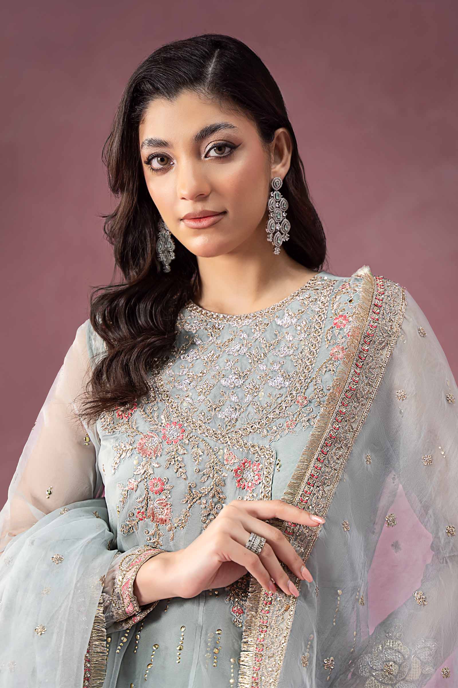 3 Piece Embroidered Organza Suit - Image 3