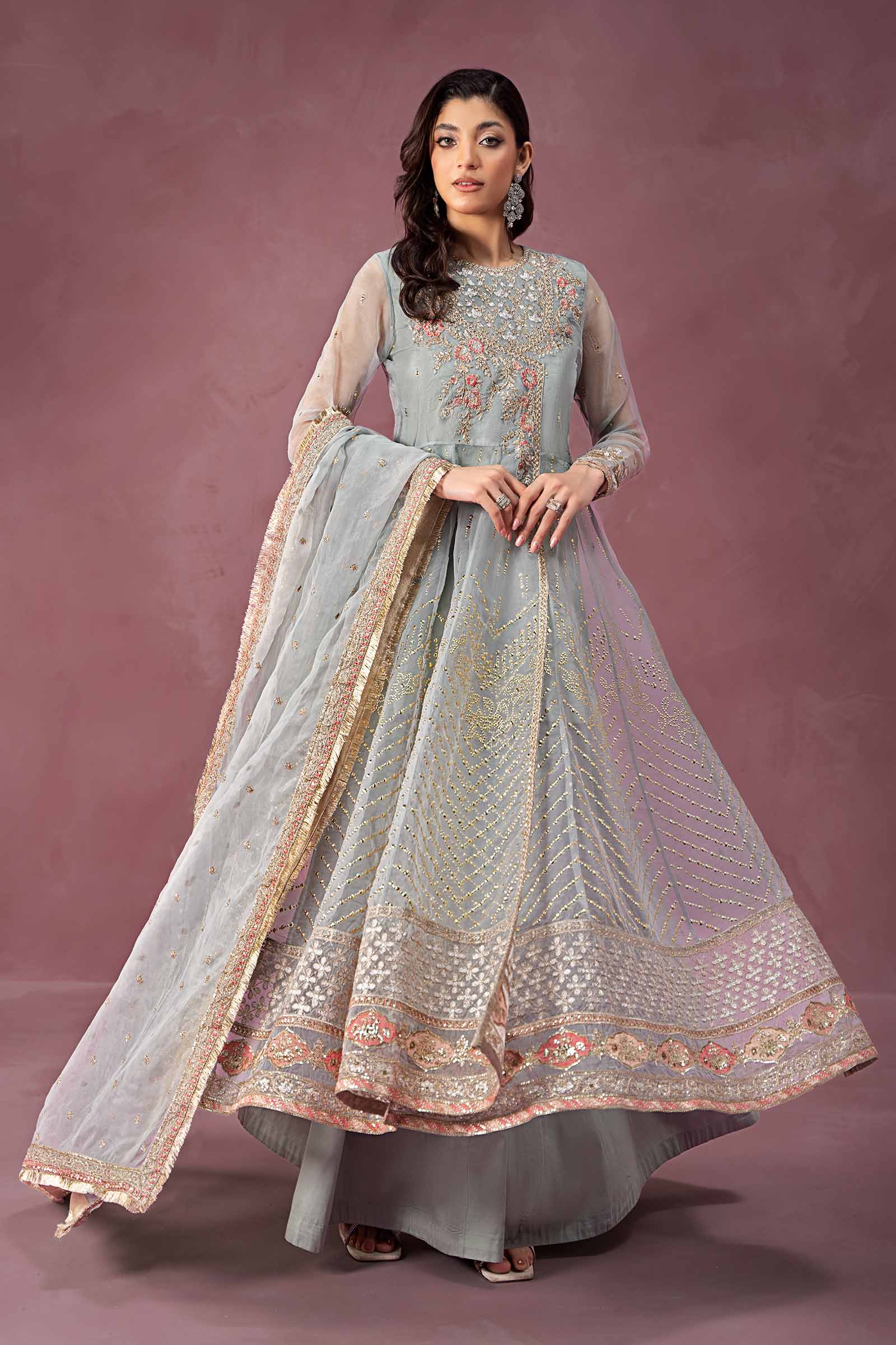 3 Piece Embroidered Organza Suit - Image 4