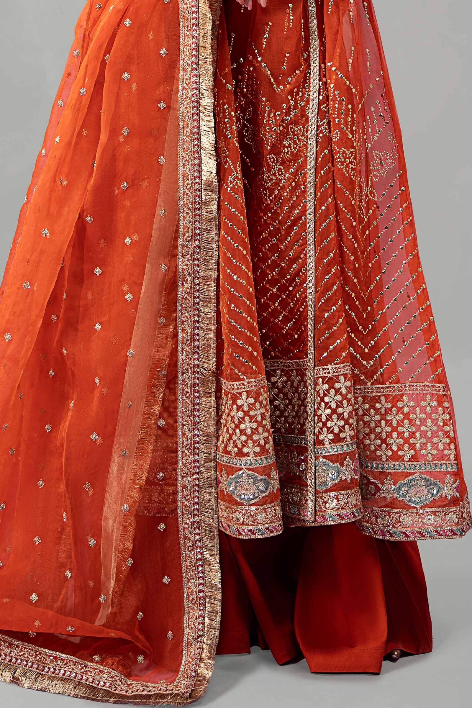 3 Piece Embroidered Organza Suit - Image 3