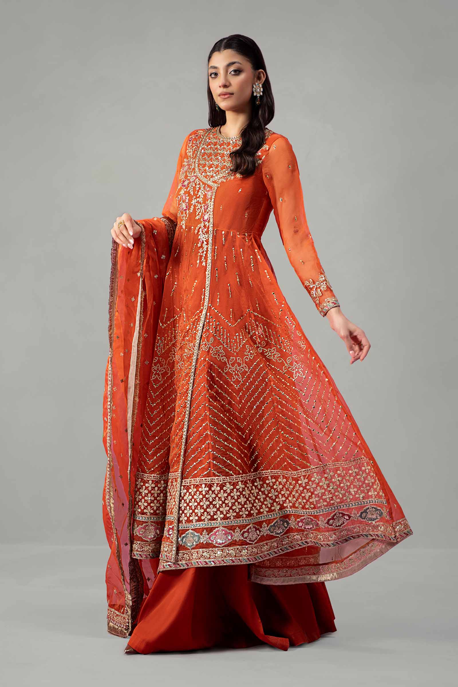 3 Piece Embroidered Organza Suit - Image 4