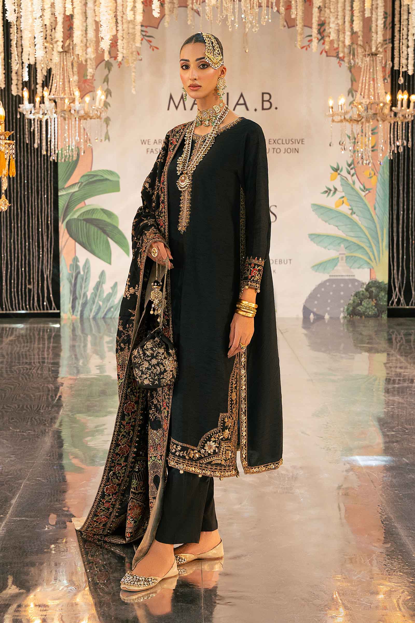 3 Piece Embroidered Raw Silk Suit - Image 4