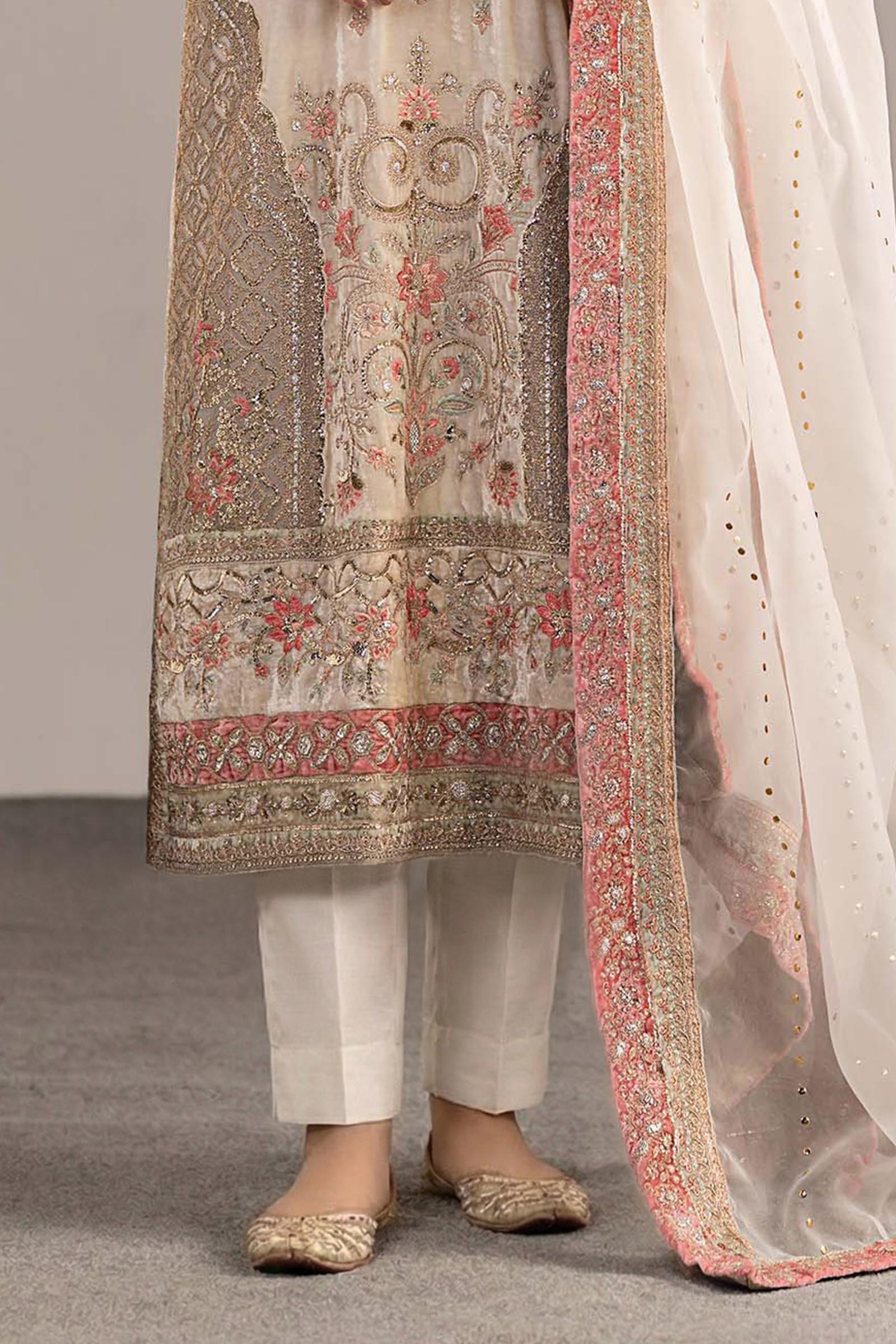 3 Piece Embroidered Velvet Suit - Image 5