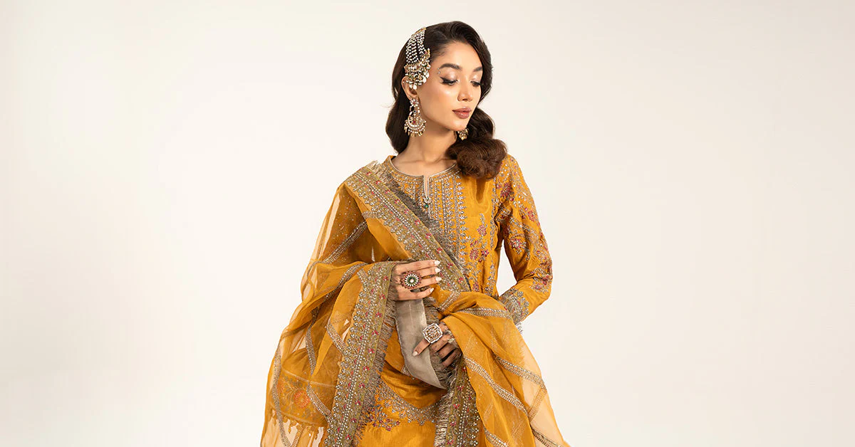 3 Piece Embroidered Raw Silk Suit - Image 7