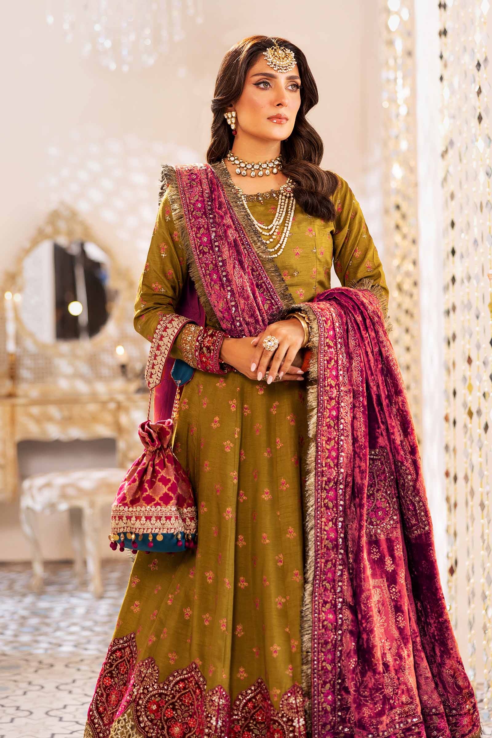 3 Piece Embroidered Raw Silk Suit - Image 2