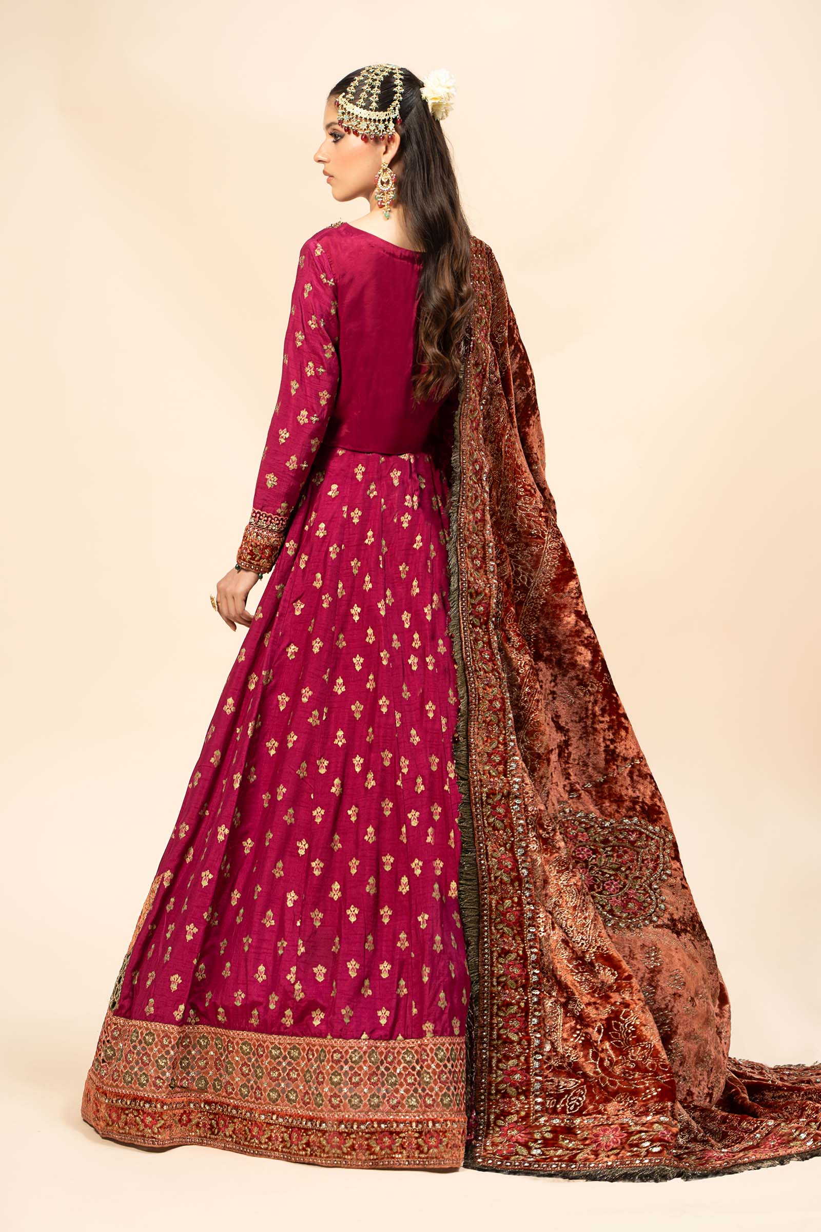 3 Piece Embroidered Raw Silk Suit - Image 5