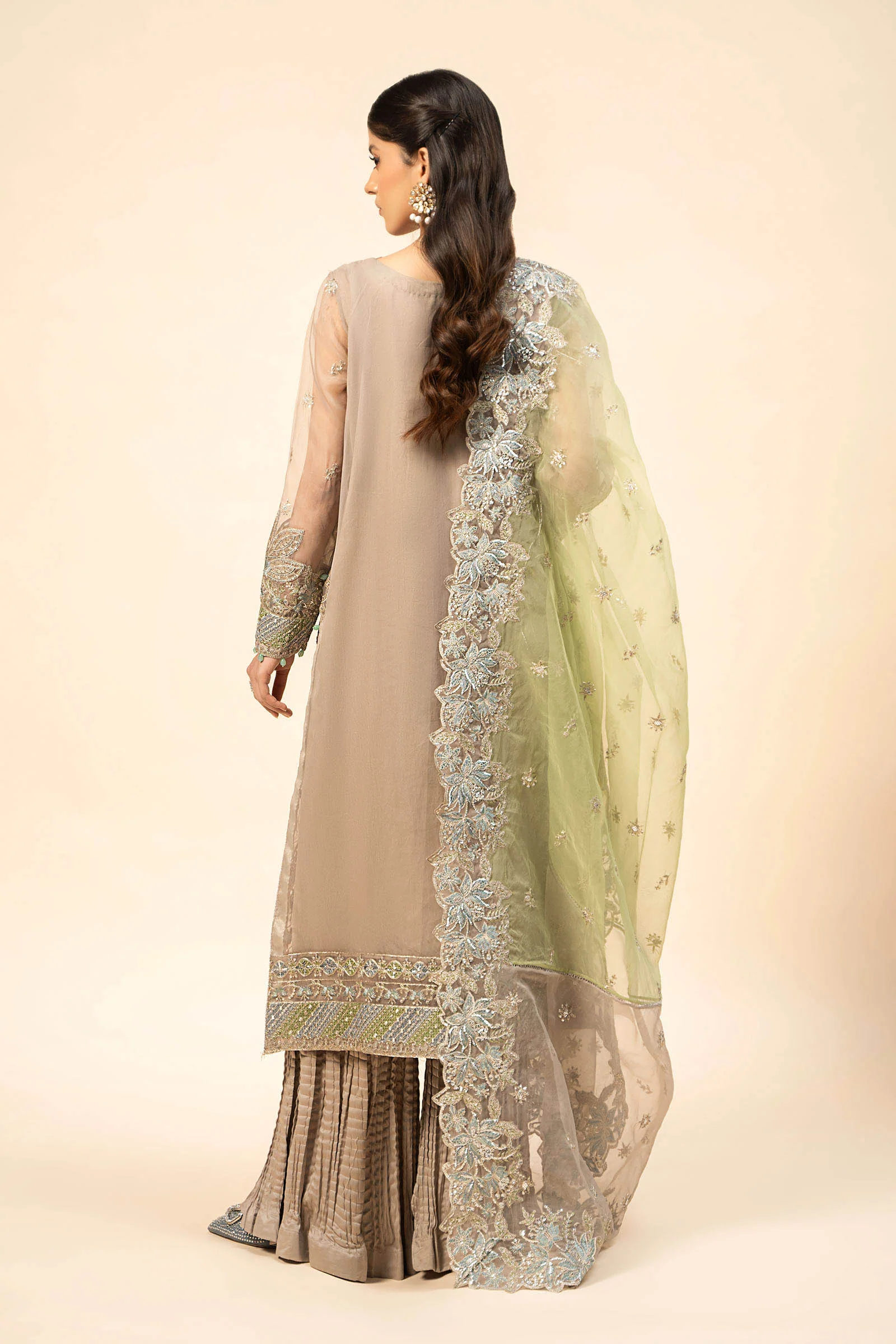 3 Piece Embroidered Raw Silk Suit - Image 6
