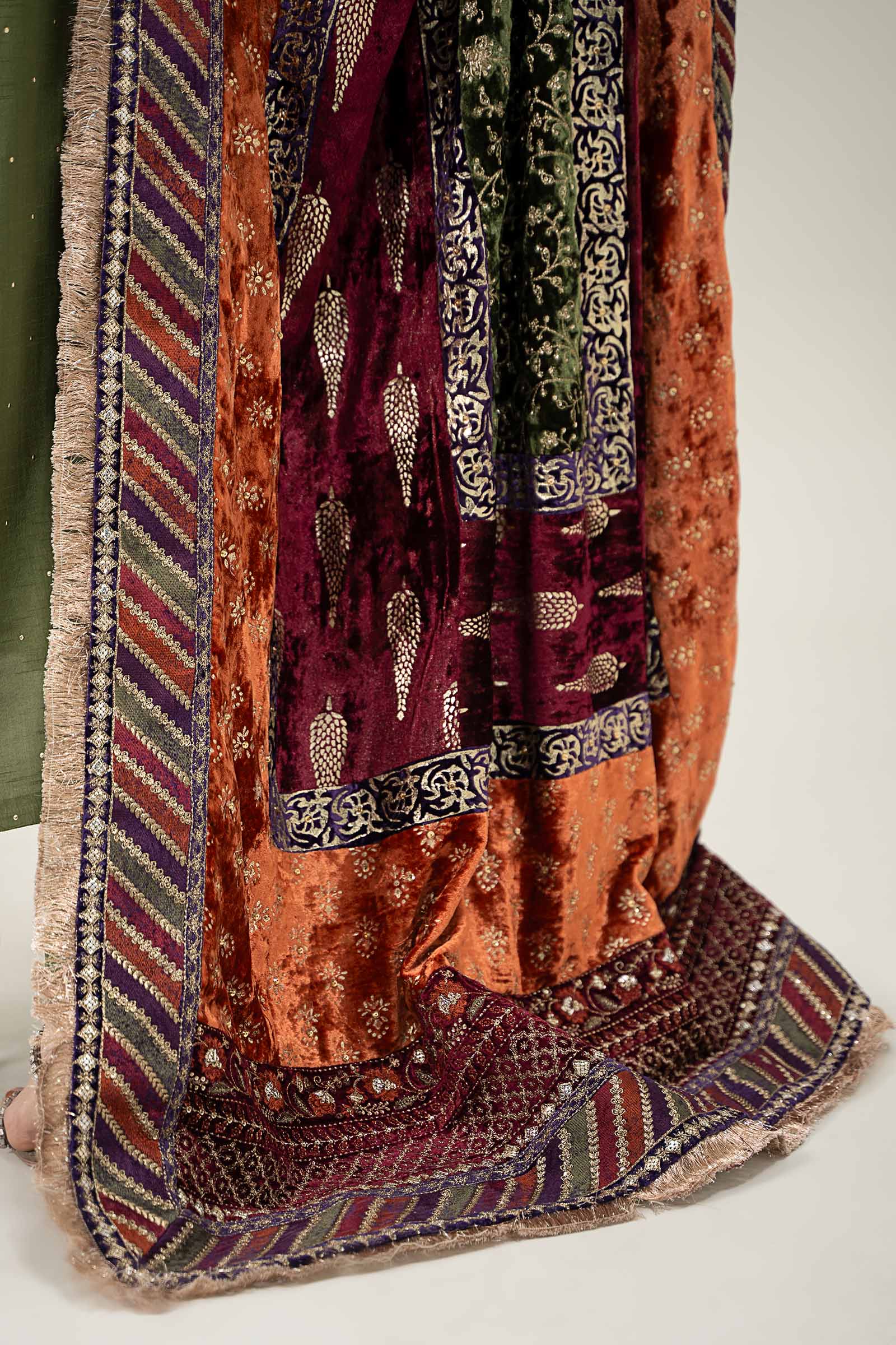 3 Piece Embroidered Raw Silk Suit - Image 4