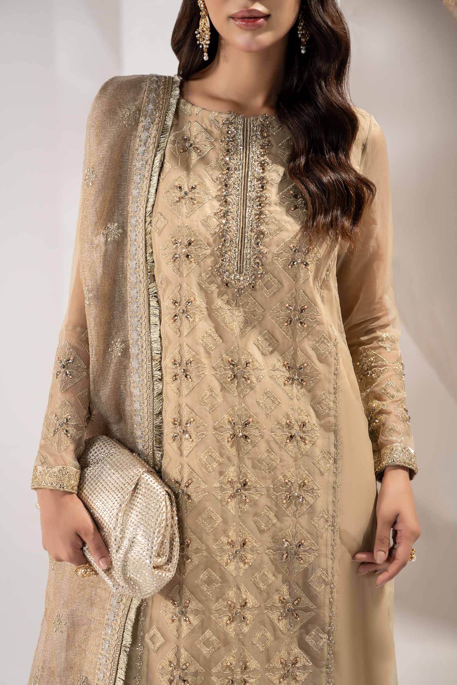 3 Piece Embroidered Organza Suit - Image 3