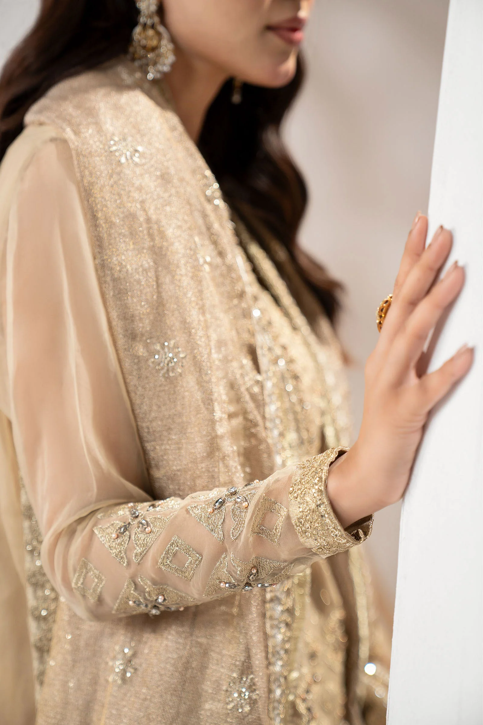 3 Piece Embroidered Organza Suit - Image 4