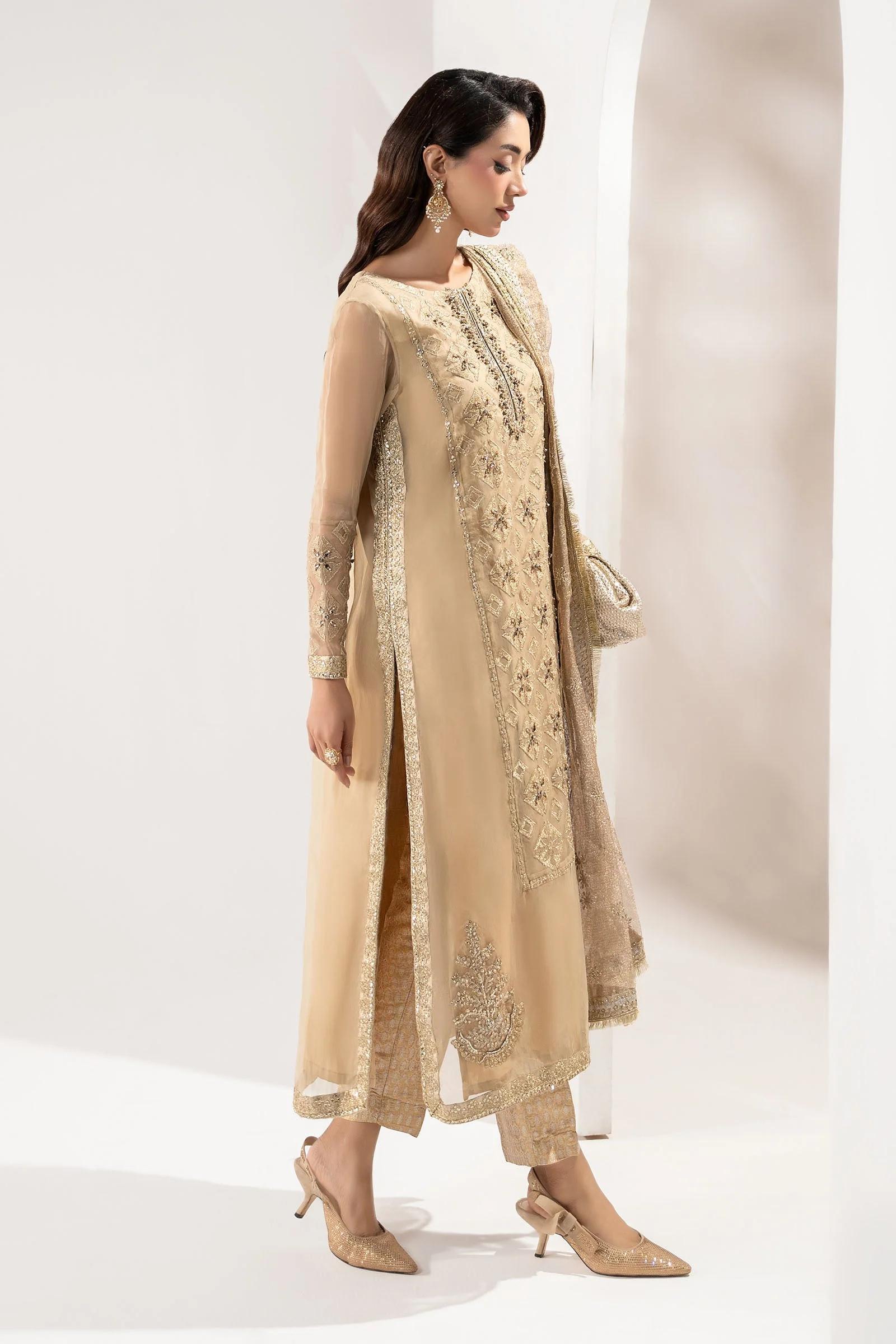 3 Piece Embroidered Organza Suit - Image 6