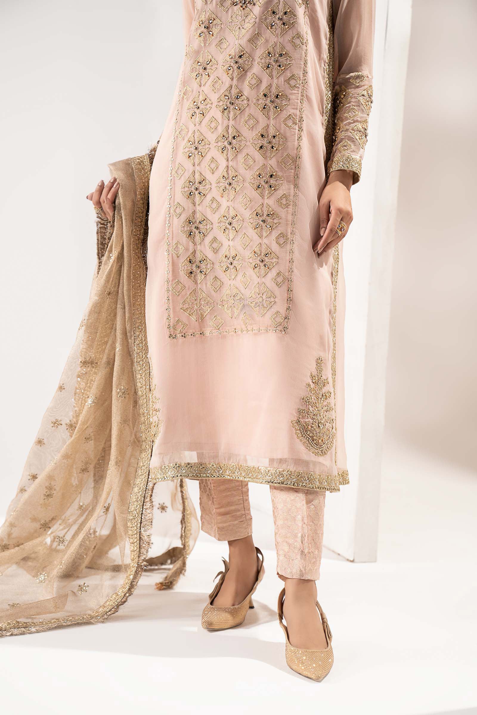 3 Piece Embroidered Organza Suit - Image 6