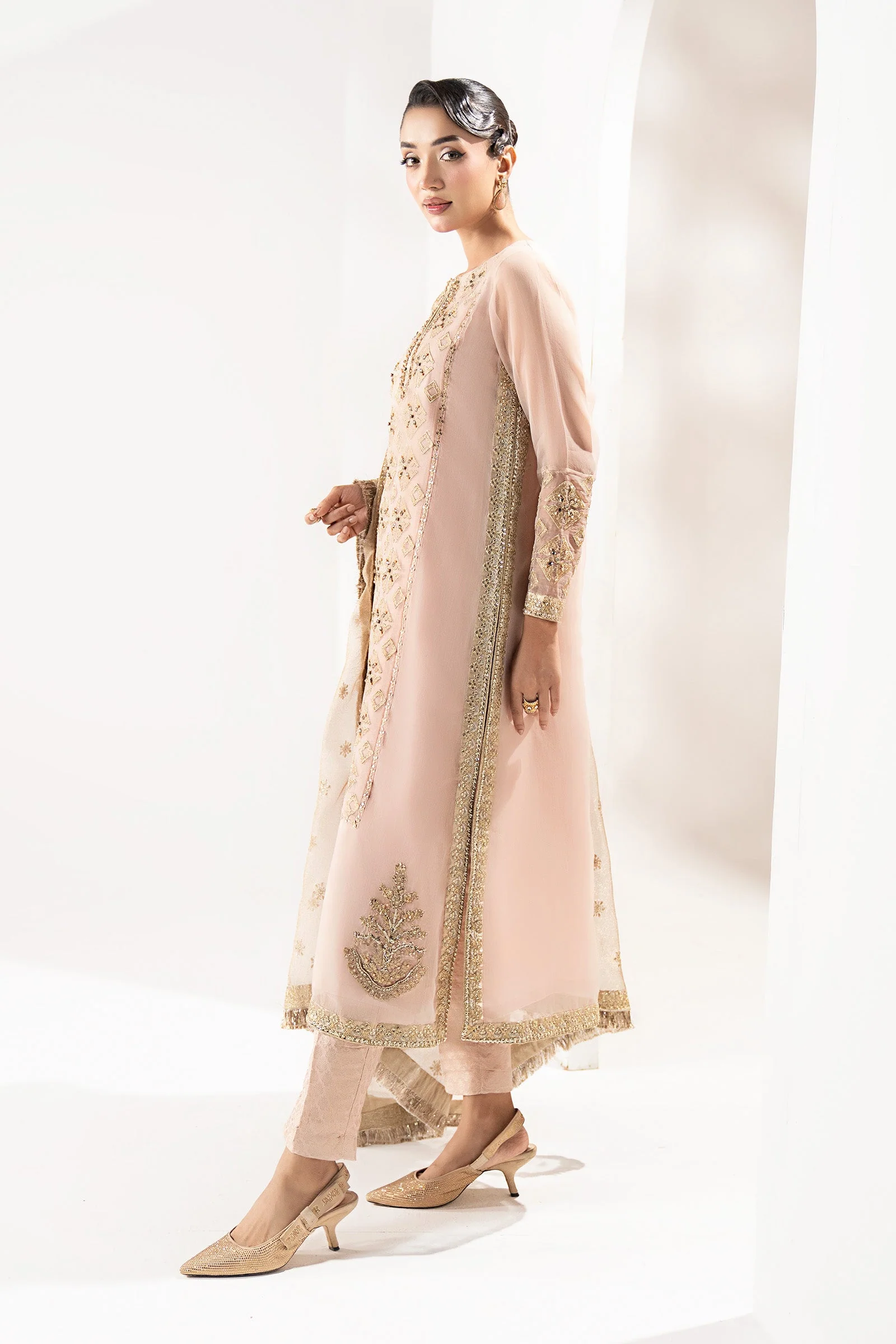 3 Piece Embroidered Organza Suit - Image 7