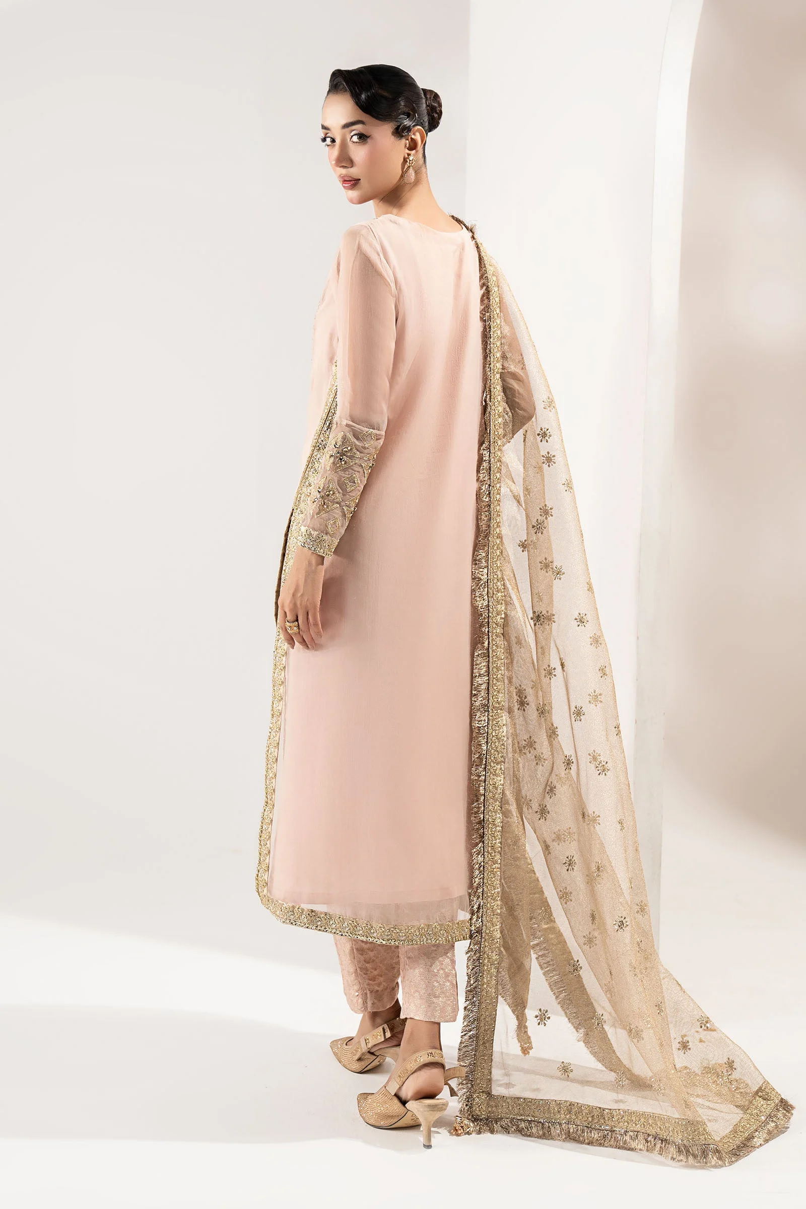 3 Piece Embroidered Organza Suit - Image 8