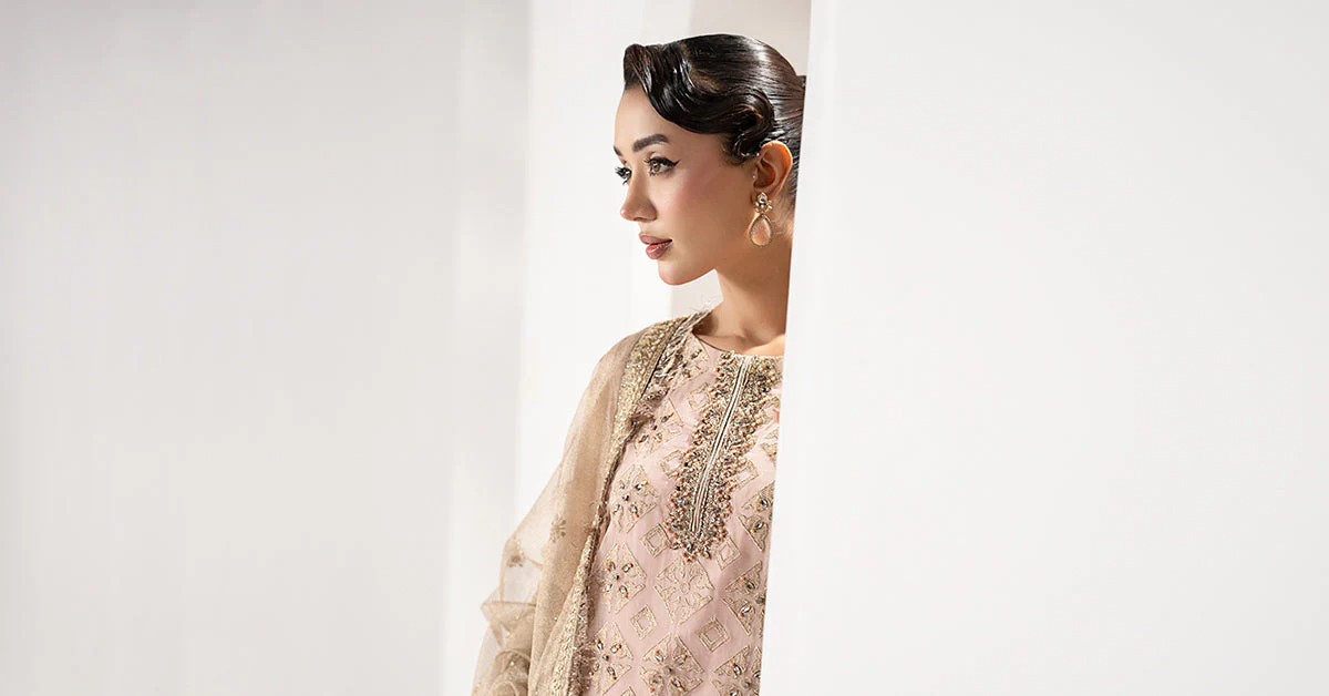 3 Piece Embroidered Organza Suit - Image 9