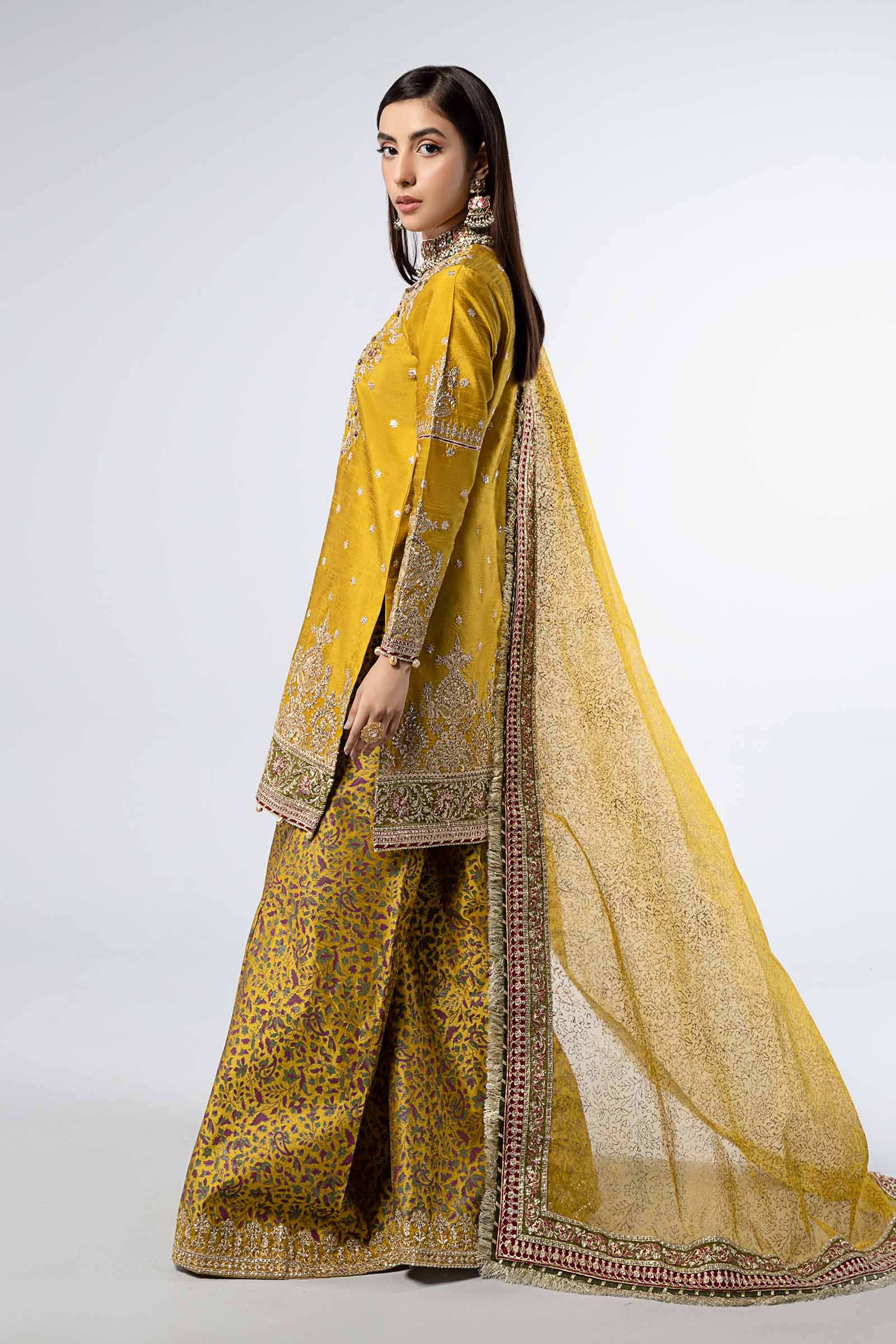 3 Piece Embroidered Raw Silk Suit - Image 6