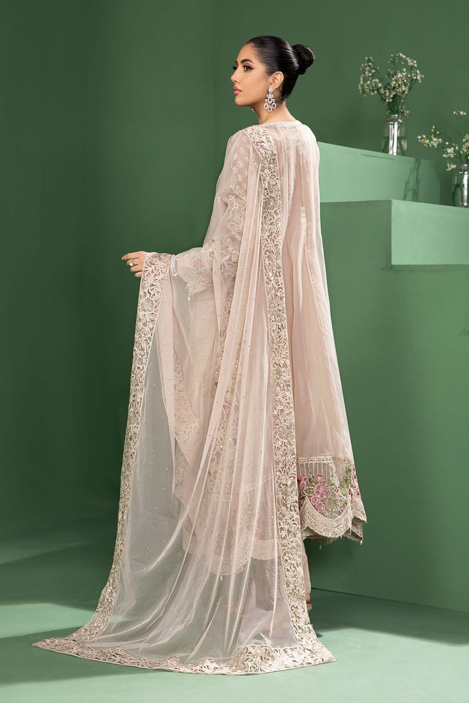 3 Piece Embroidered Organza Suit - Image 4