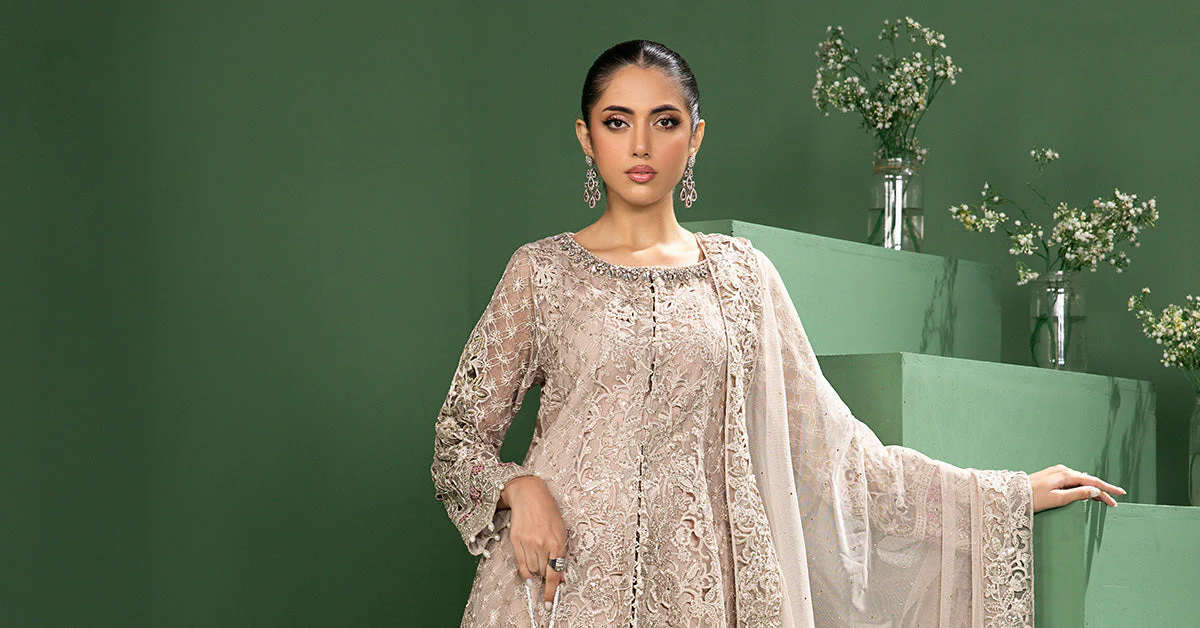 3 Piece Embroidered Organza Suit - Image 6