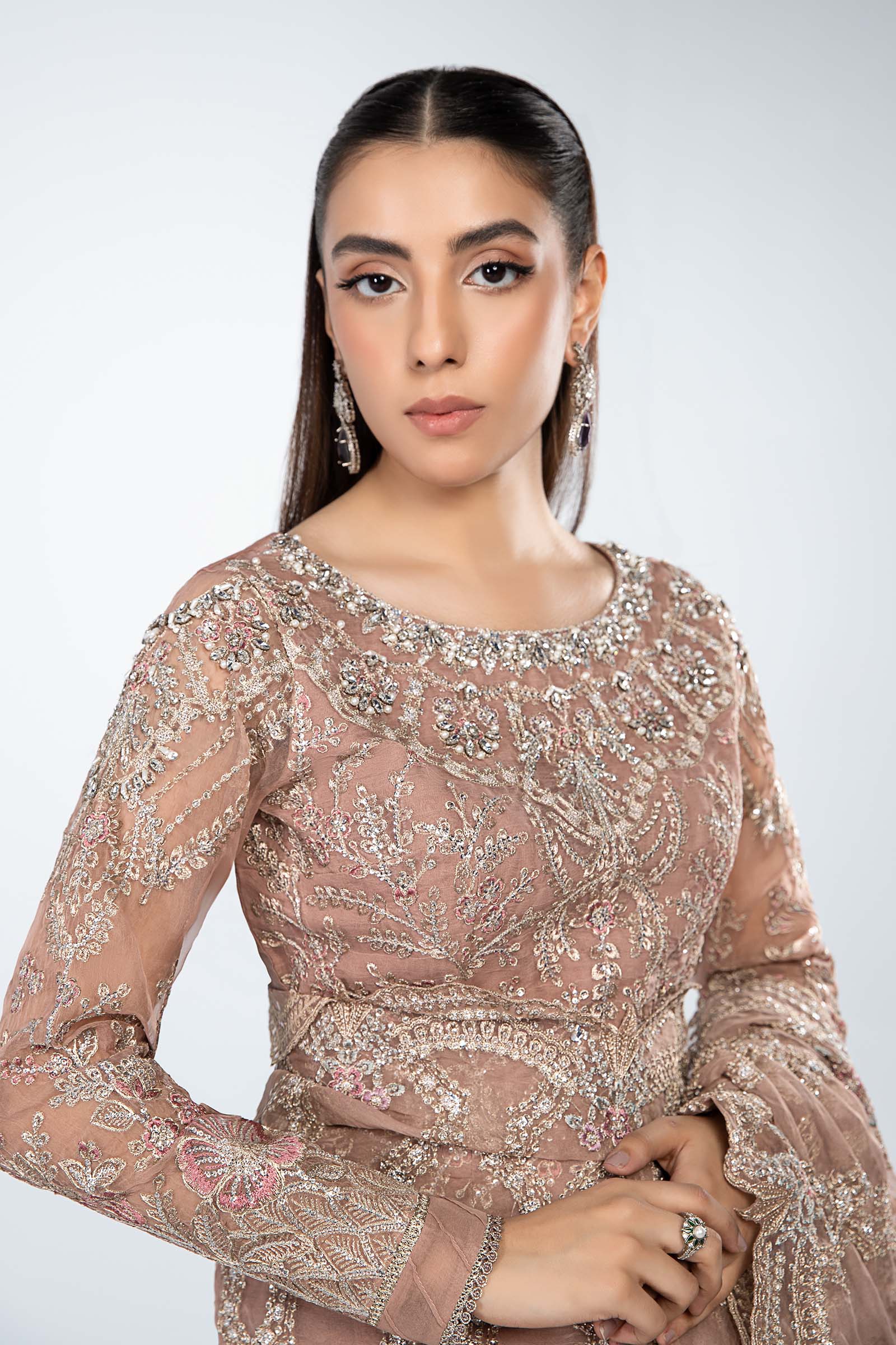 Embroidered Organza Saree - Image 3