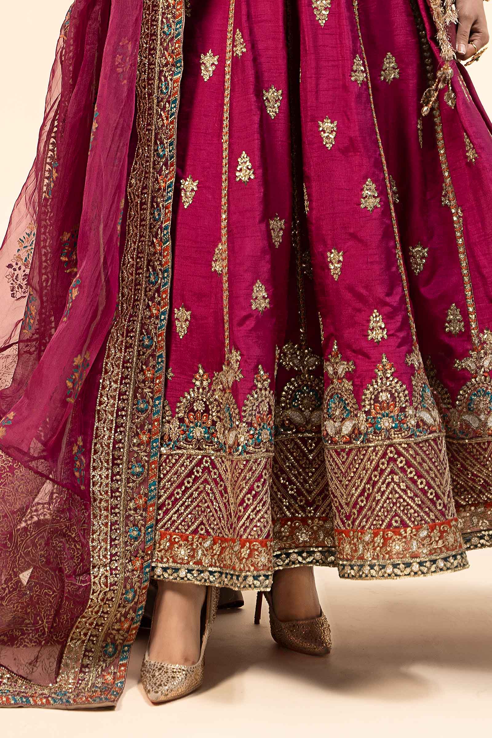 3 Piece Embroidered Raw Silk Suit - Image 4
