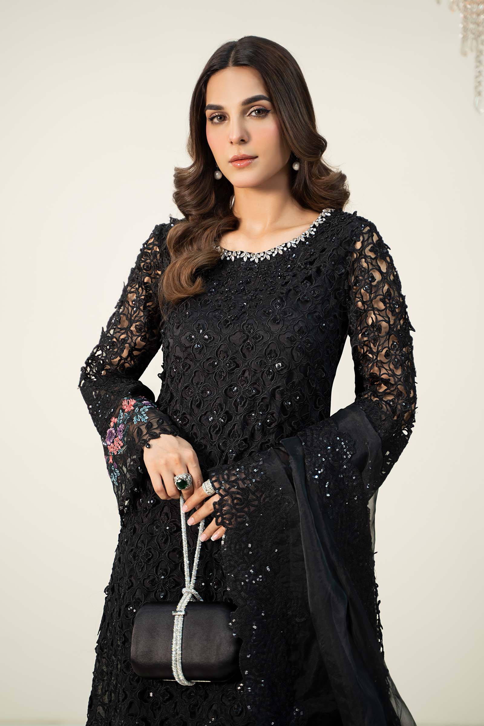 3 Piece Embroidered Organza Suit - Image 2