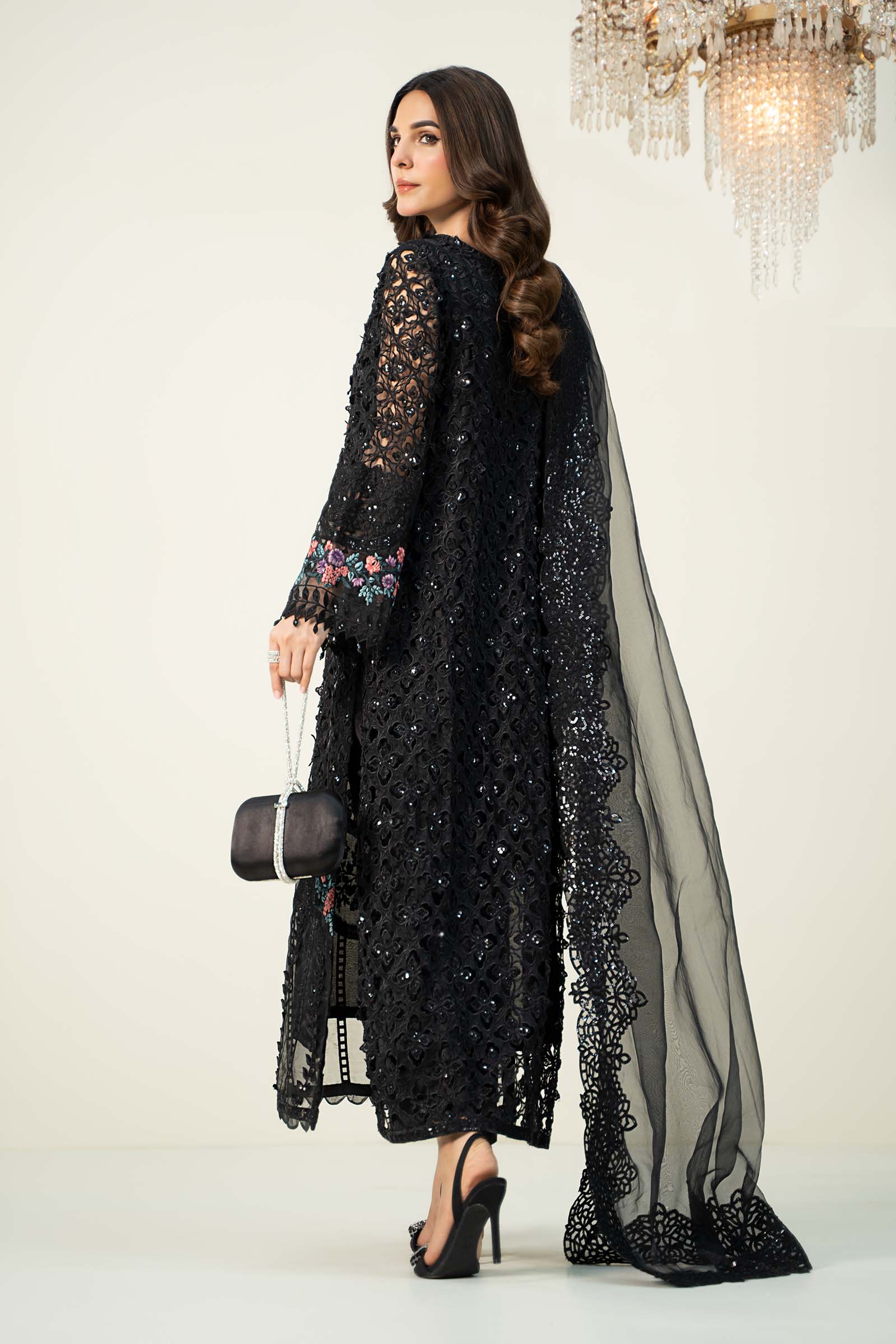 3 Piece Embroidered Organza Suit - Image 6