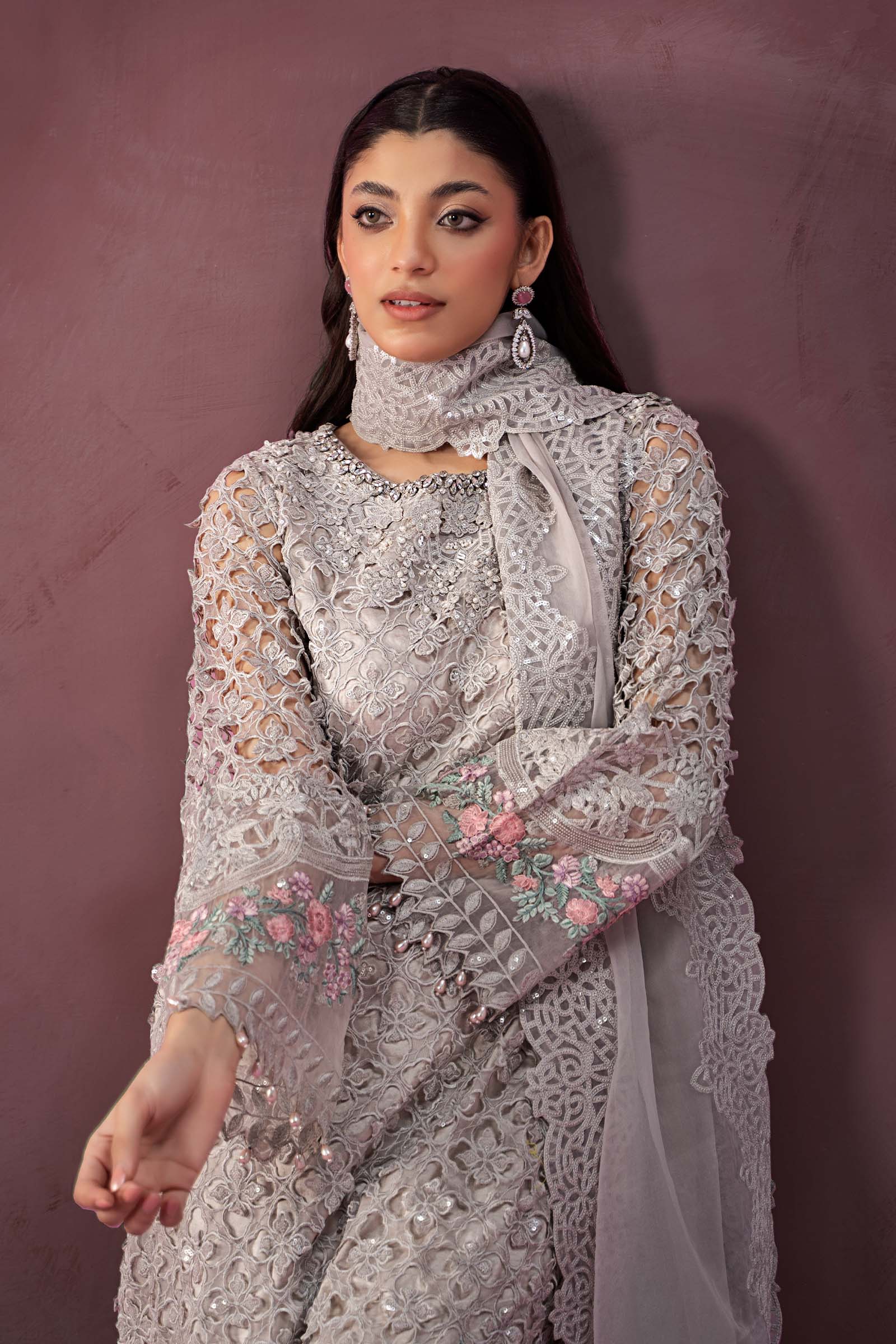 3 Piece Embroidered Organza Suit - Image 2