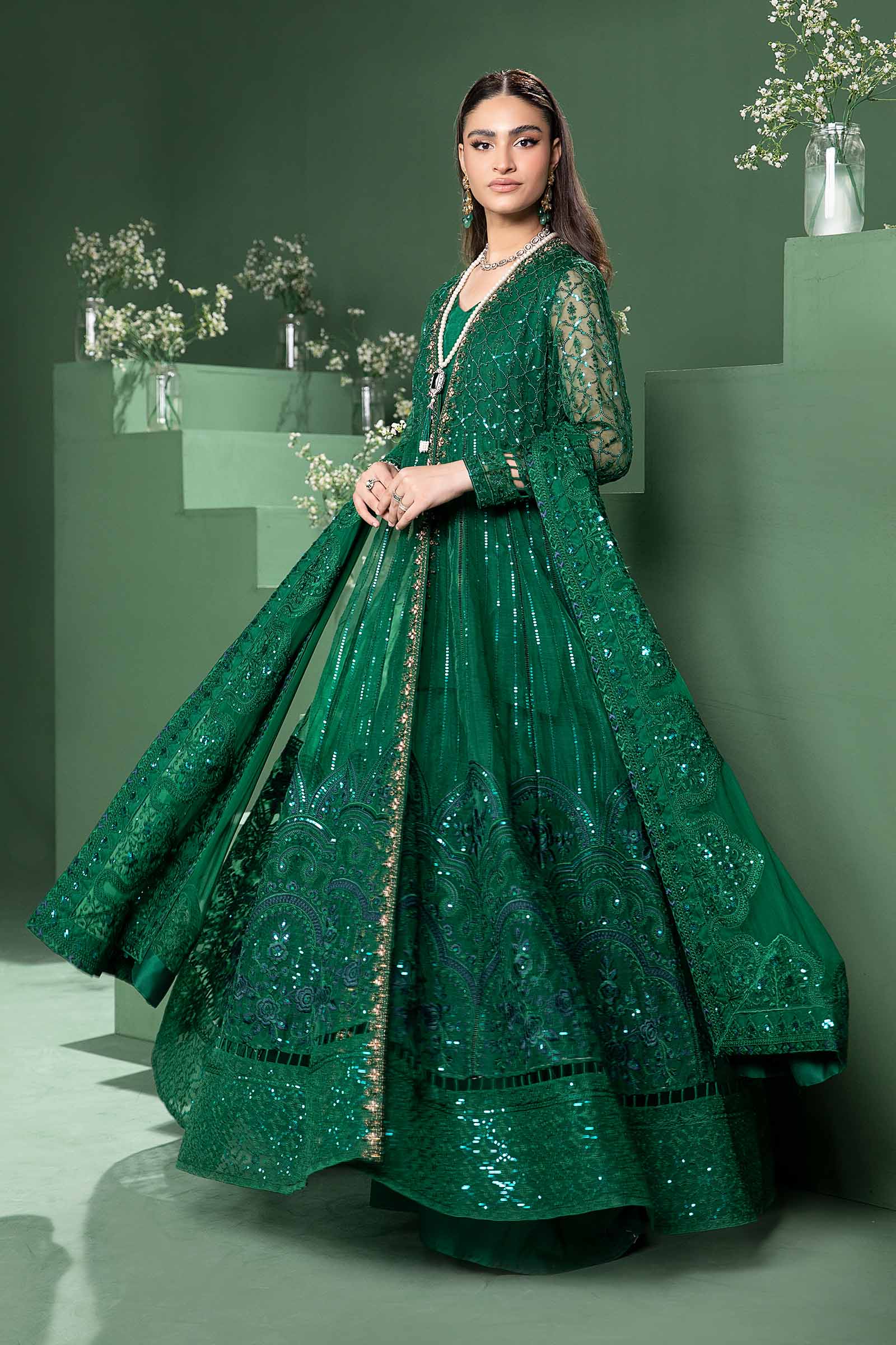 3 Piece Embroidered Organza Suit - Image 3