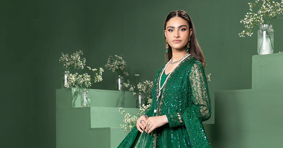 3 Piece Embroidered Organza Suit - Image 5