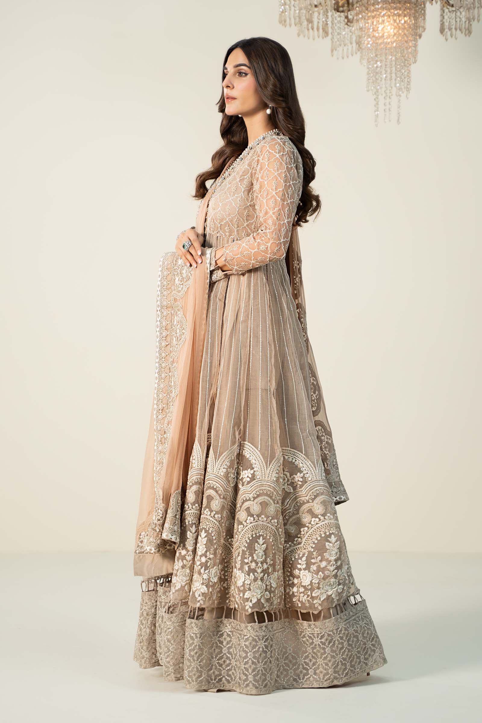 3 Piece Embroidered Organza Suit - Image 4