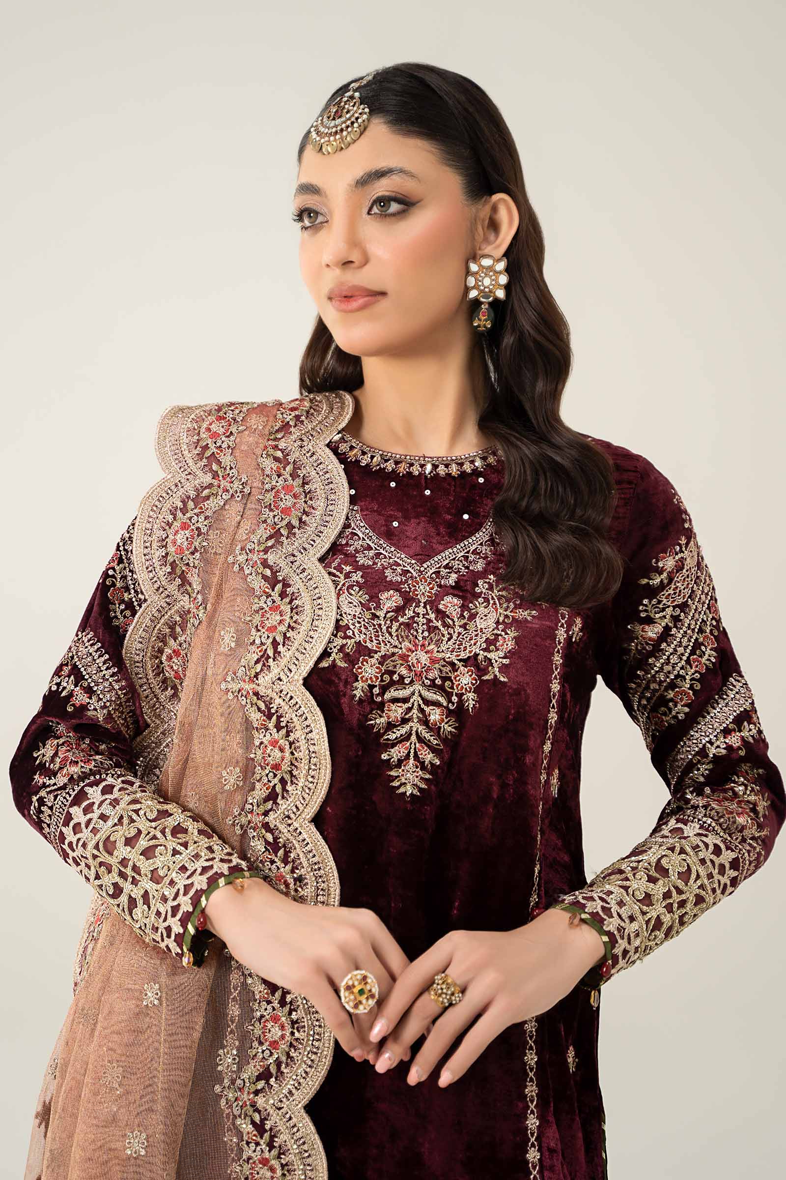 3 Piece Embroidered Velvet Suit - Image 2