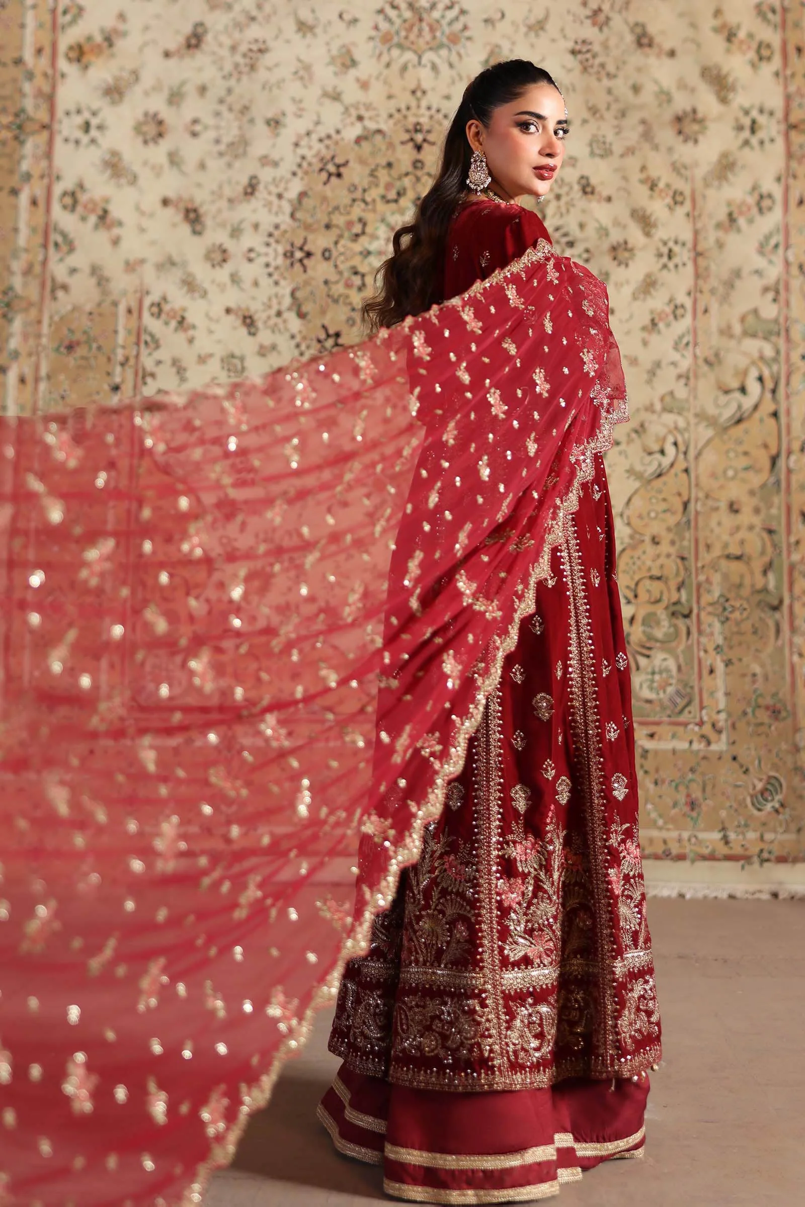 3 Piece Embroidered Velvet Suit - Image 4