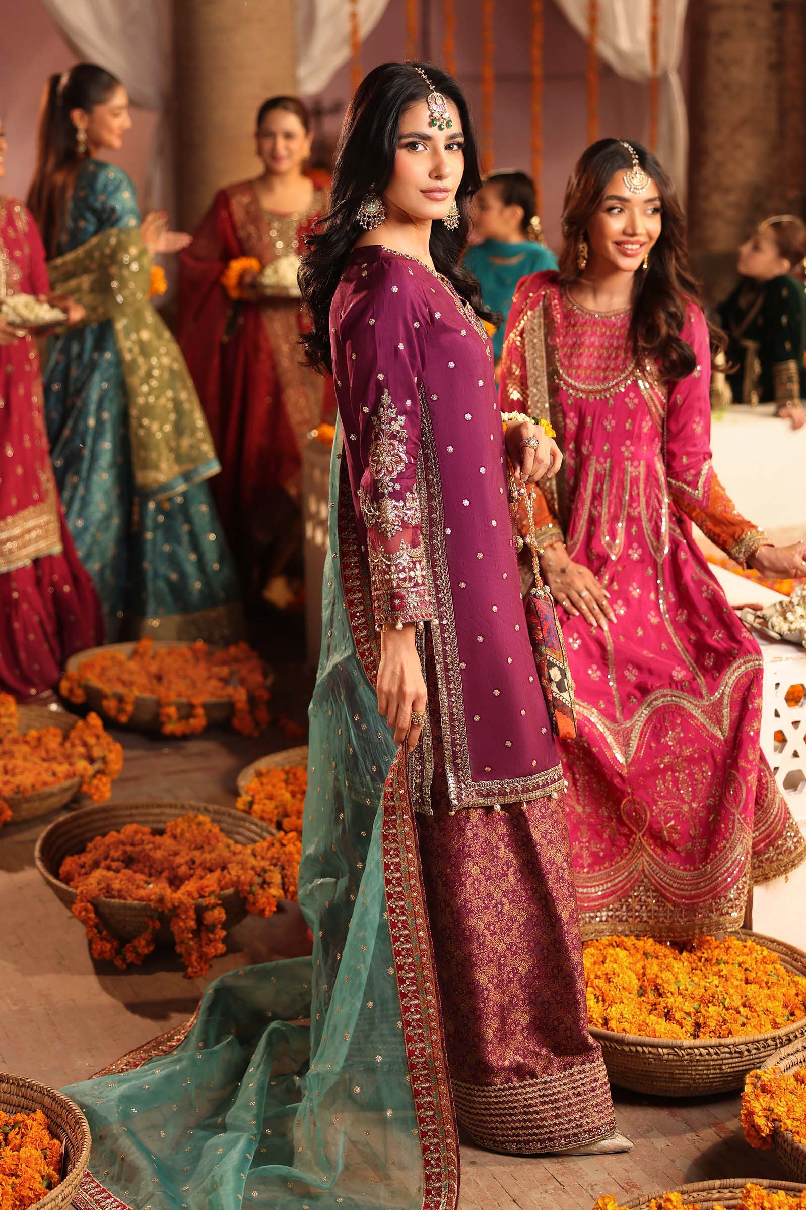 3 Piece Embroidered Raw Silk Suit - Image 4