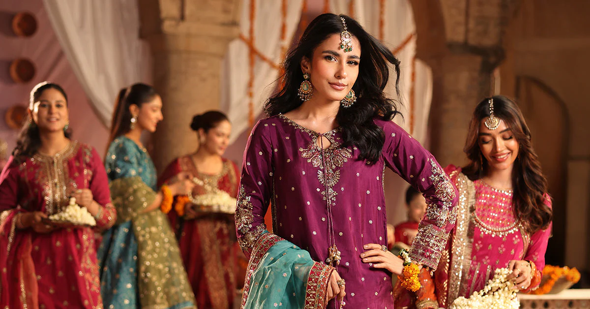 3 Piece Embroidered Raw Silk Suit - Image 5