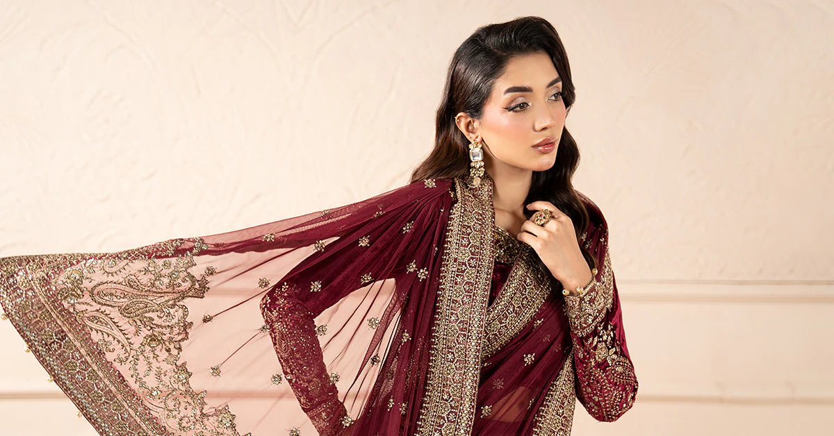 Embroidered Net Saree - Image 10