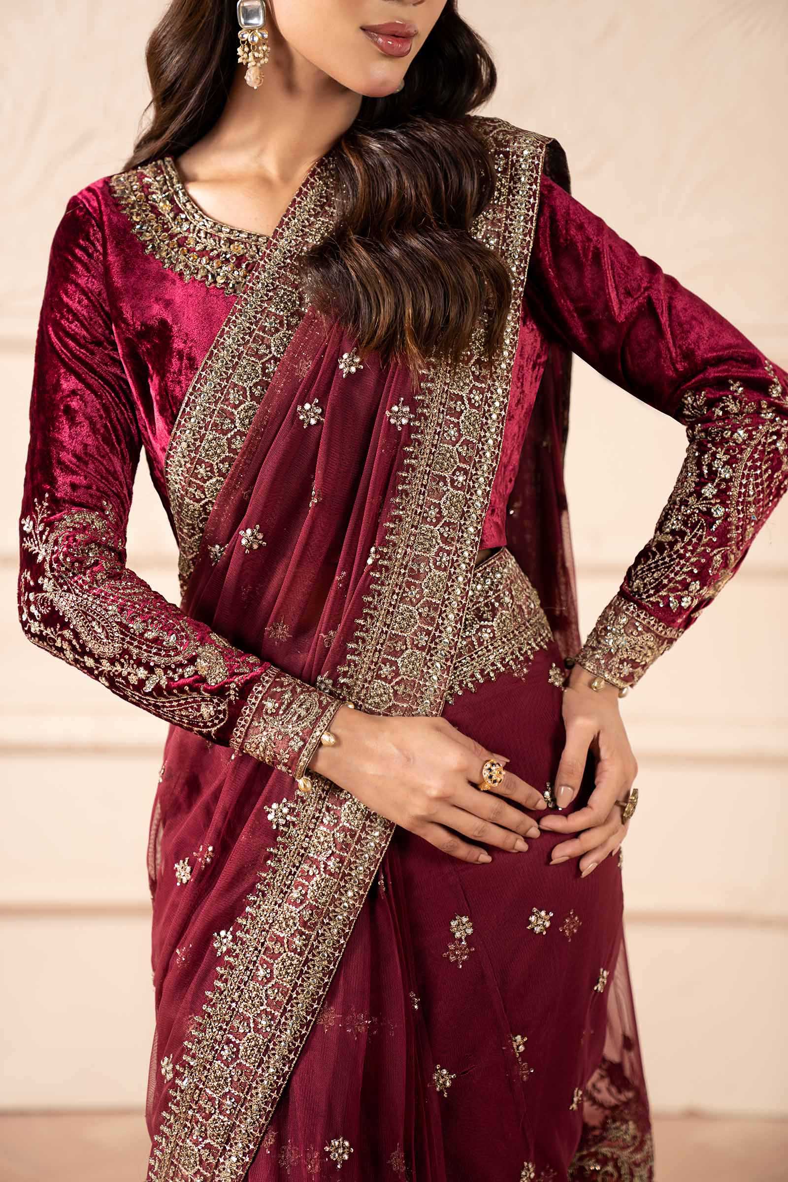 Embroidered Net Saree - Image 6
