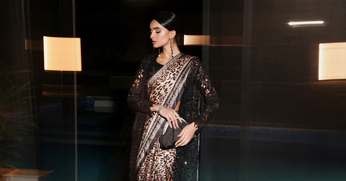 Embroidered Satin Silk Saree - Image 11