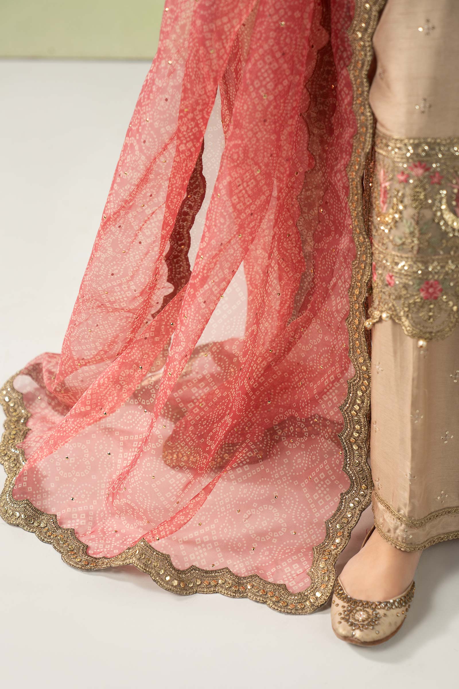 3 Piece Embroidered Raw Silk Suit - Image 4