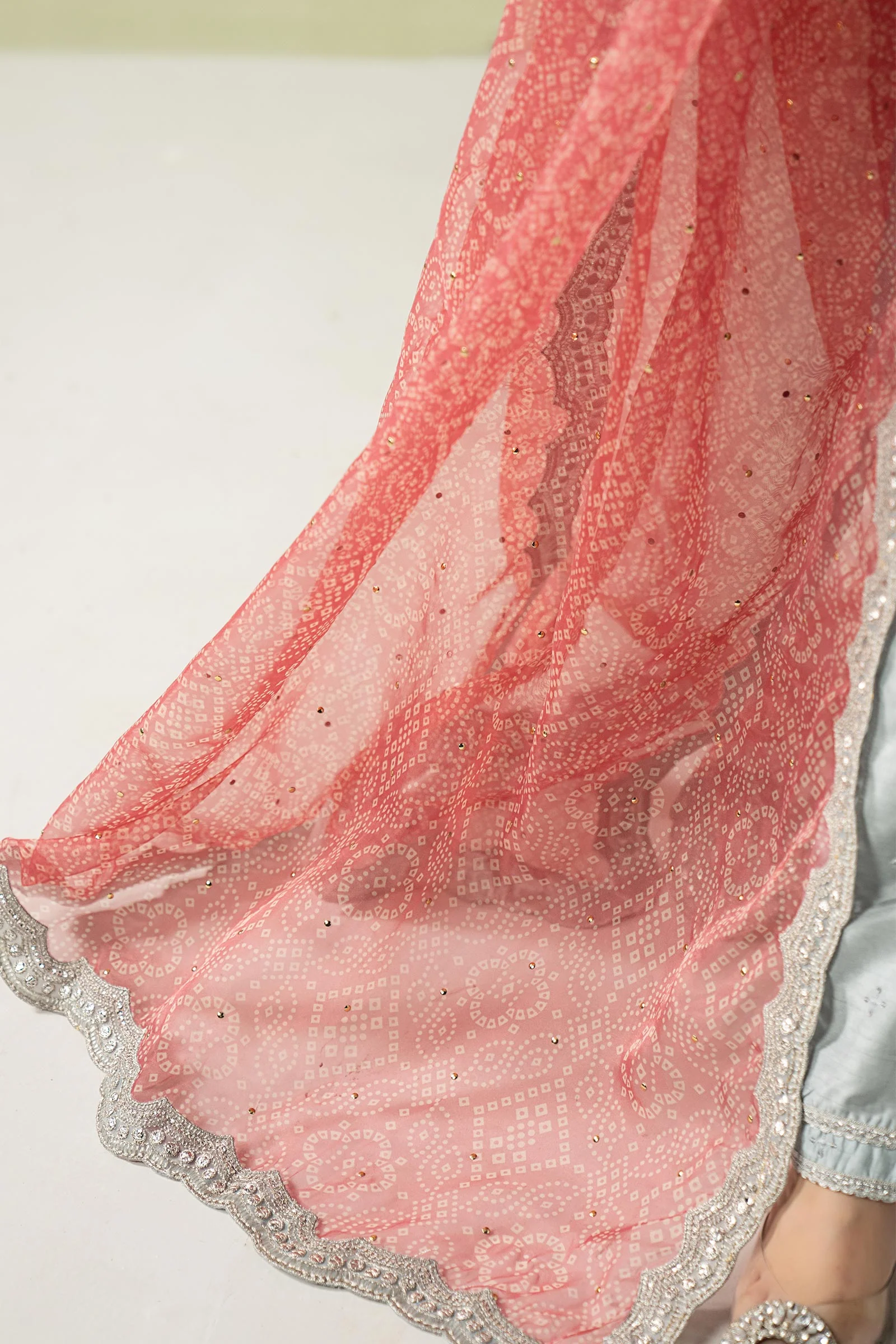 3 Piece Embroidered Raw Silk Suit - Image 7